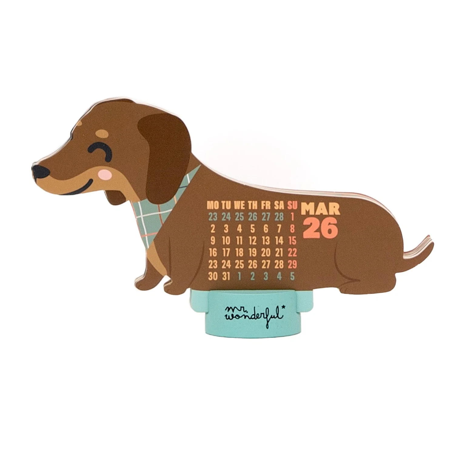 Calendario de sobremesa 2026 con peana - Perro salchicha - Image 2