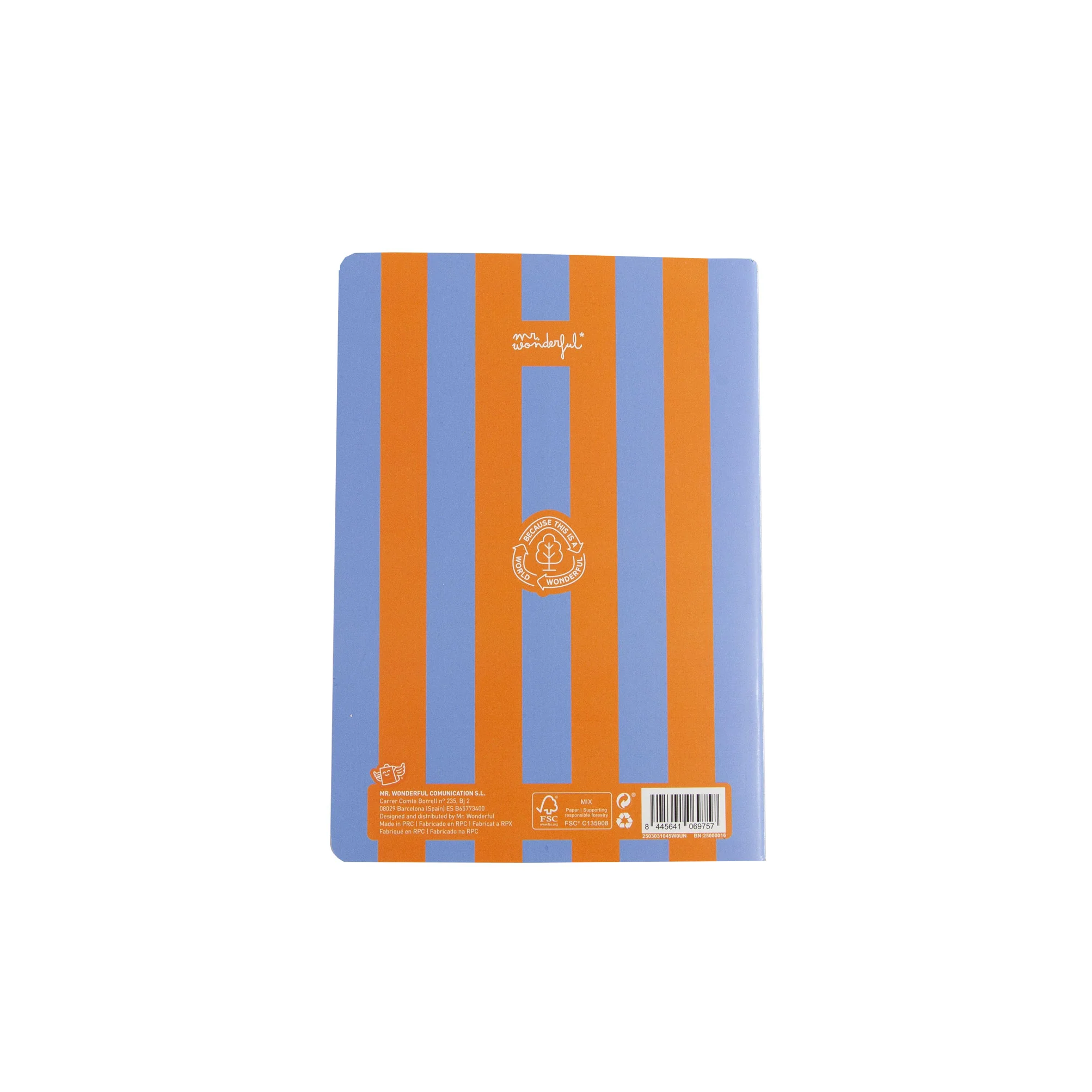 Libreta A5 - Rayas azules y naranjas - Image 2