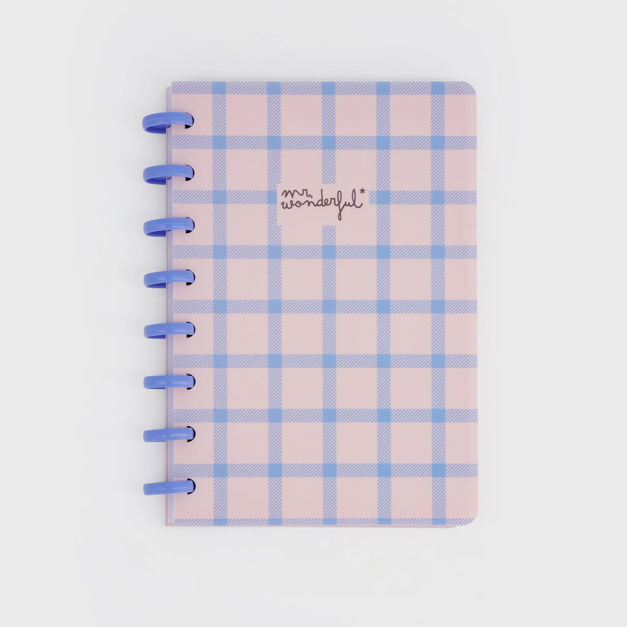 A5 notebook - Blue and pink checks