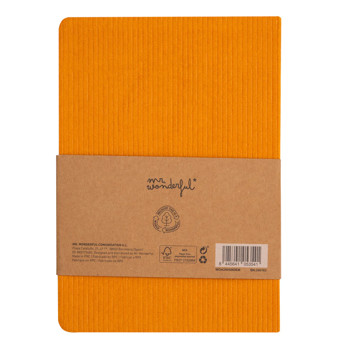 A5 notebook corduroy mustard - In the middle of difficulty lies opportunity. - Image 2