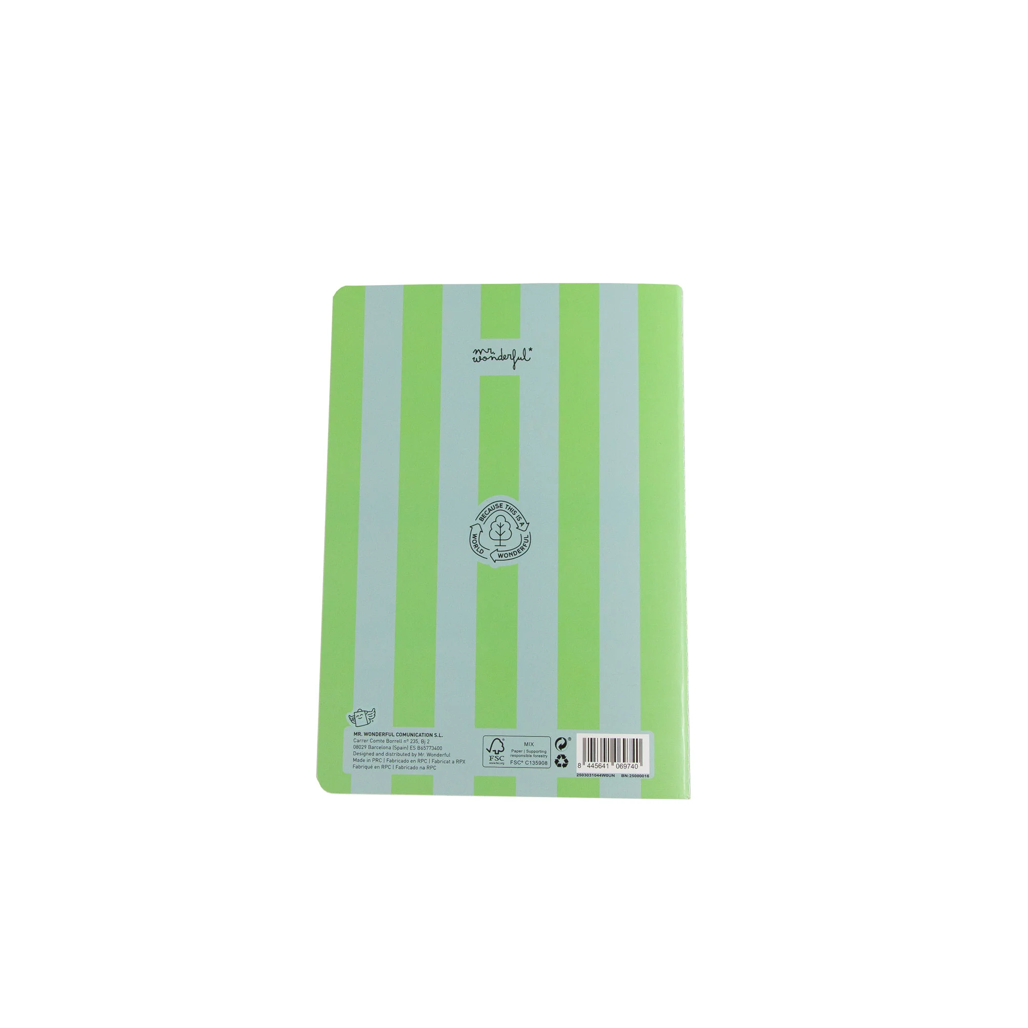 Libreta A5 - Rayas verdes y azules - Image 2