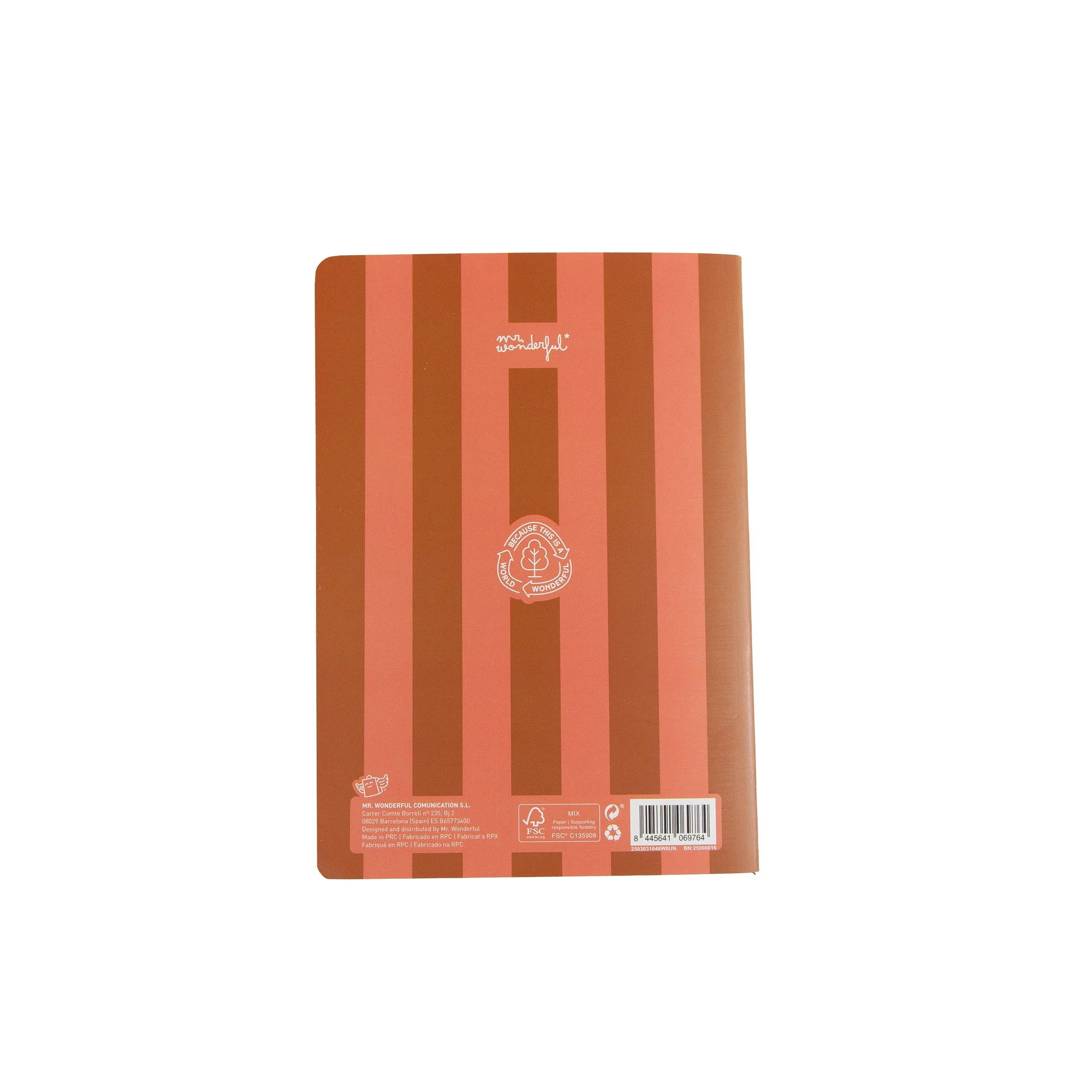 Libreta A5 - Rayas rosas y marrones - Image 2