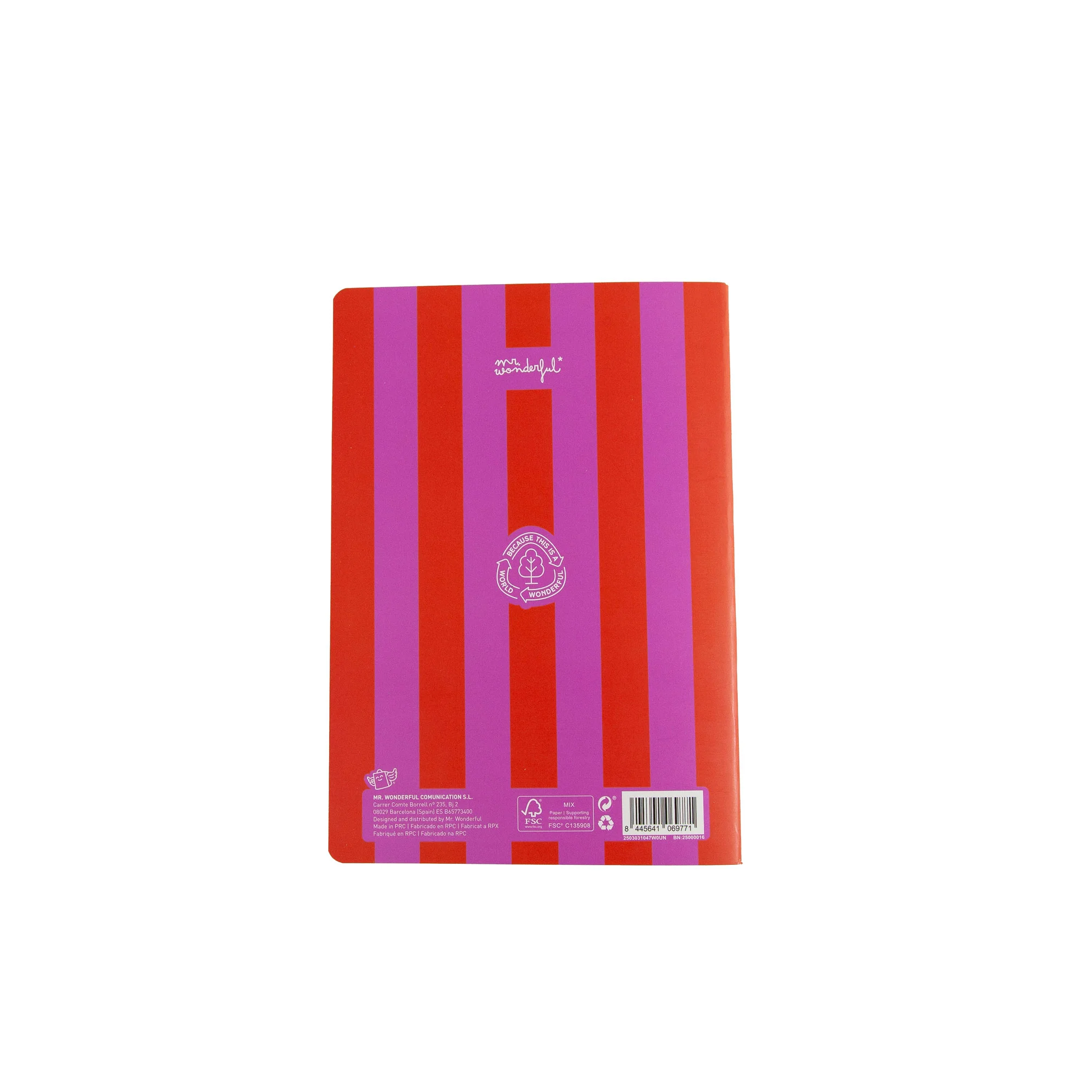 Libreta A5 - Rayas rosas y rojas - Image 2