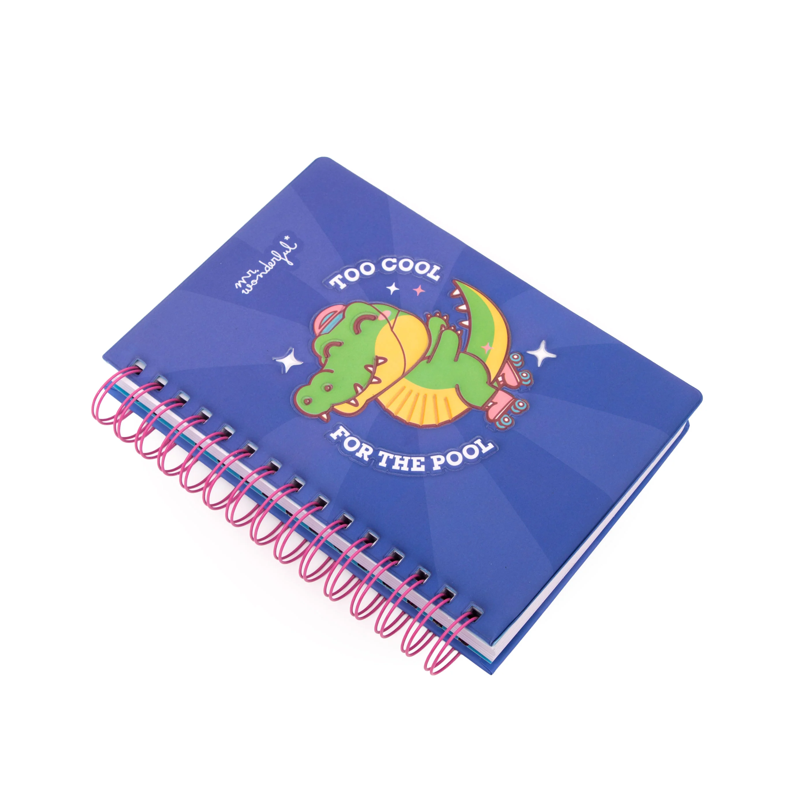 Libreta A5 con portada con volumen Cocodrilo - Too cool for the pool - Image 3