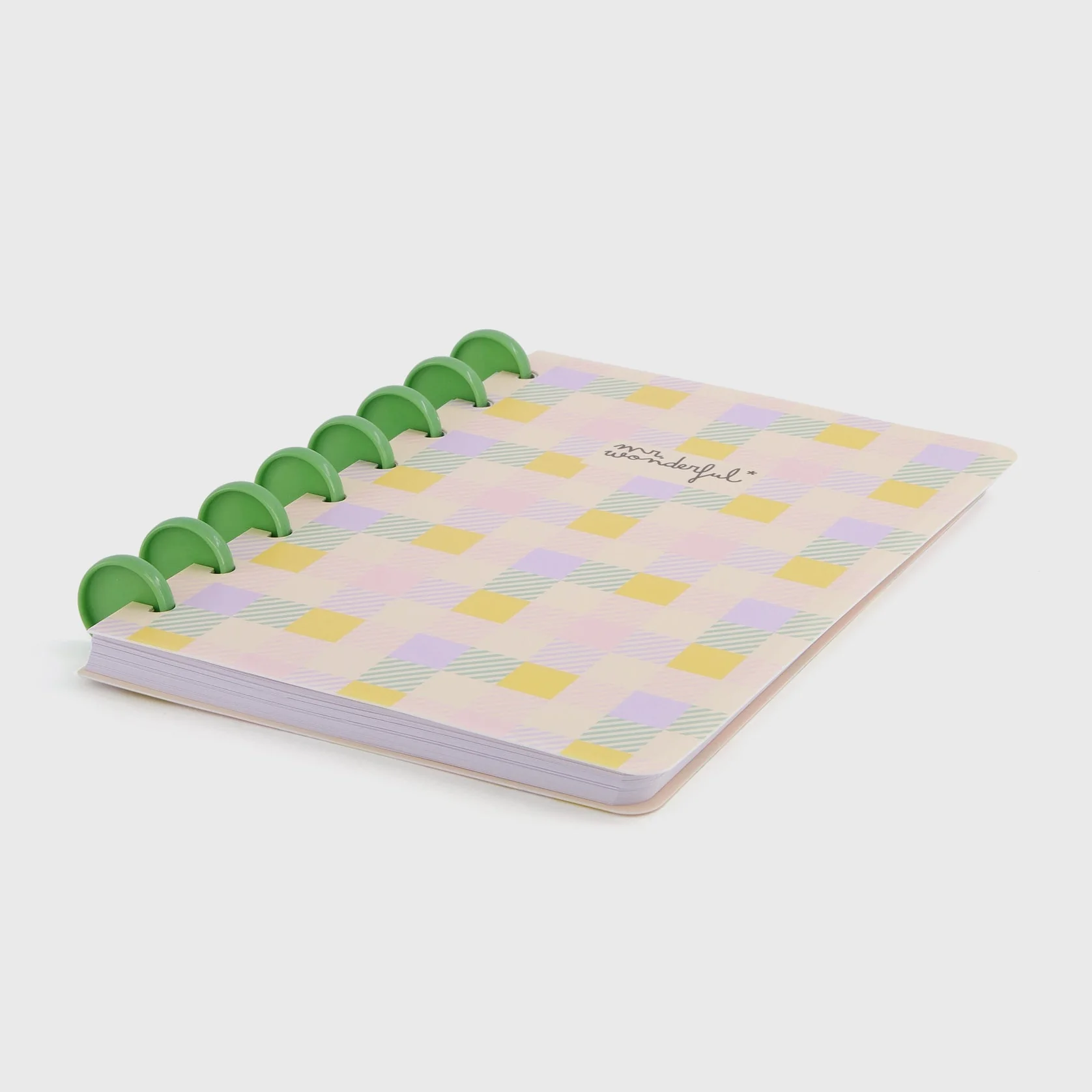 Libreta A5 - Cuadros amarillo, verde y lila - Image 4