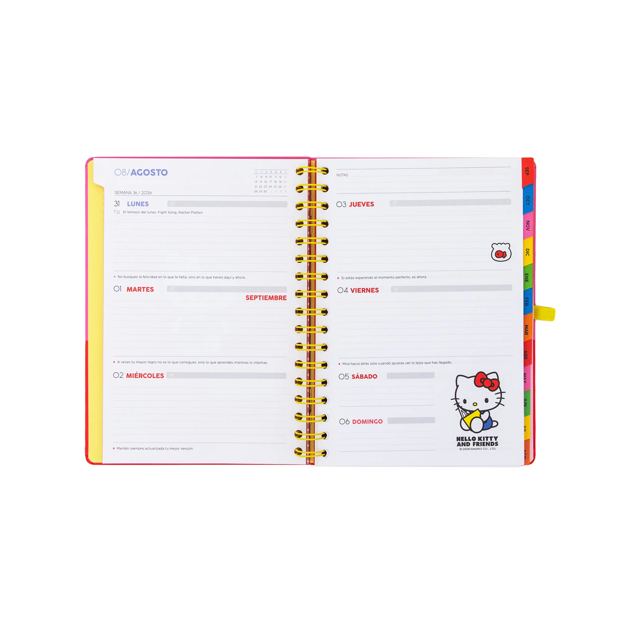 Agenda 2026-27 Hello Kitty & Friends x Mr. Wonderful Semanal - Somos el mejor equipo - Image 2