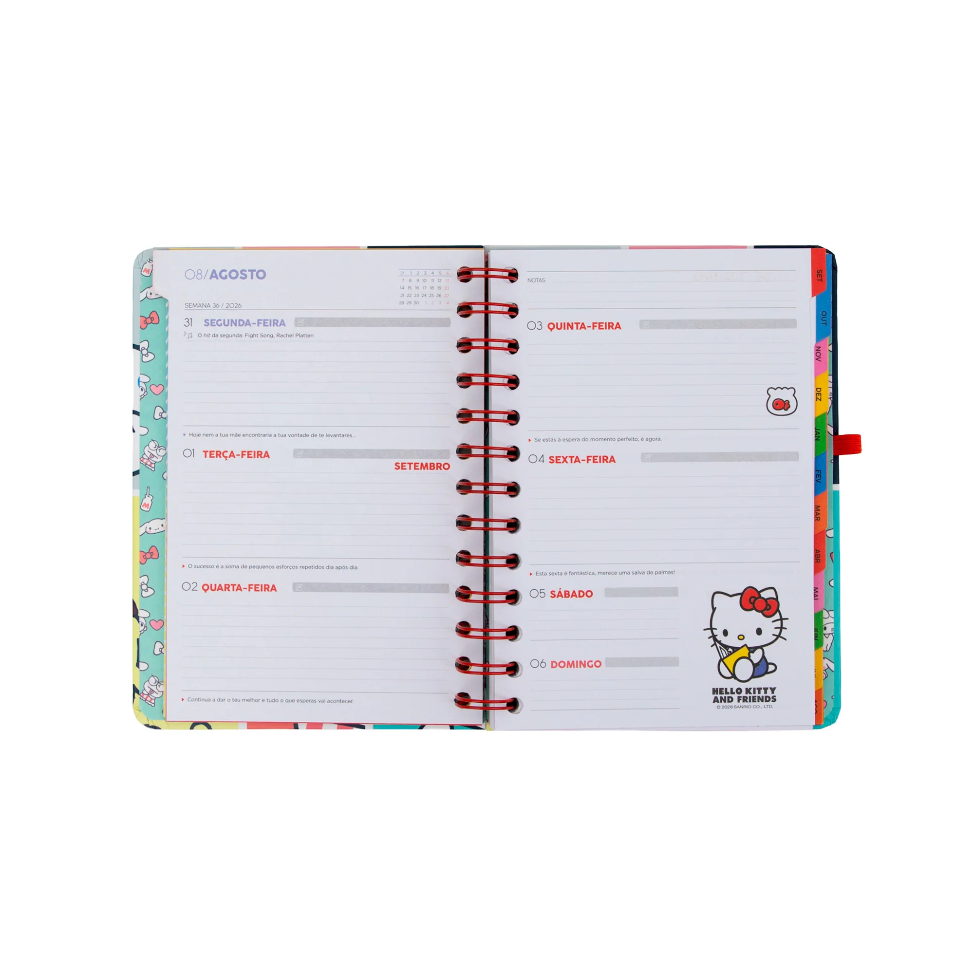Agenda 2026-27 pequena Hello Kitty&Friends Semanal + 3 Bo-Bo - Somos a melhor equipa - Image 3