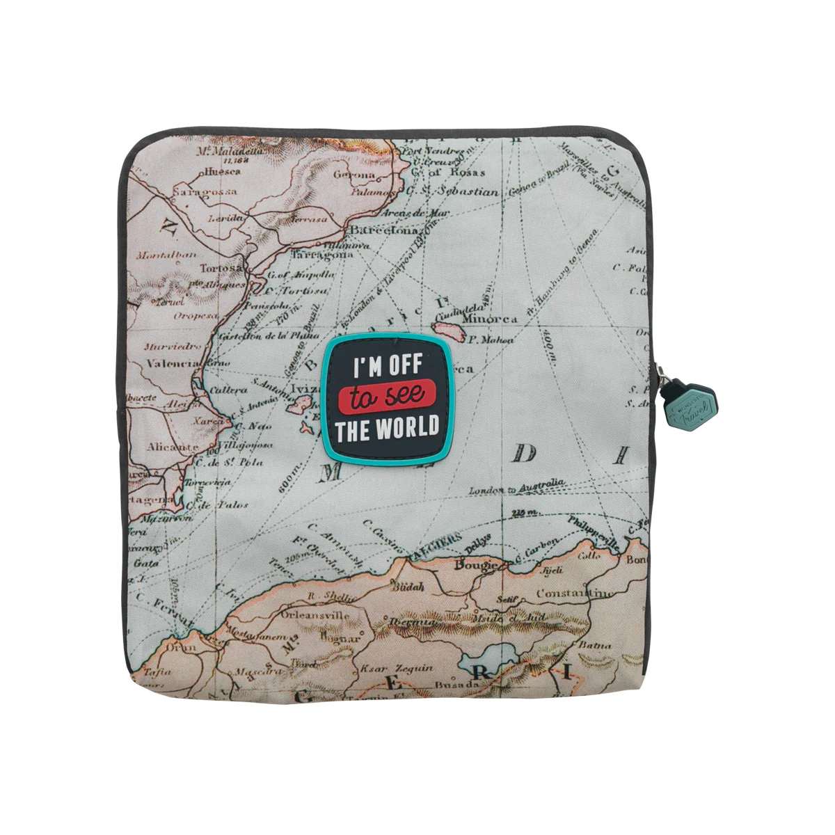 Blue foldable travel bag - I'm off to see the world - Image 2