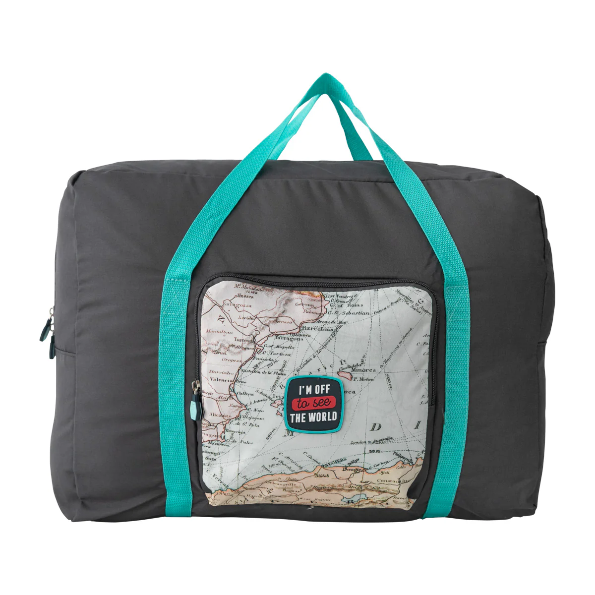 Blue foldable travel bag - I'm off to see the world - Image 3