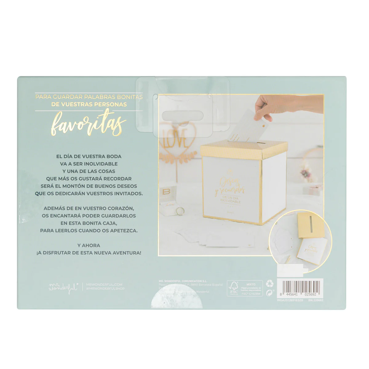 Caja con tarjetas para firmas de bodas - Deseos y recuerdos de un día inolvidable - Image 3