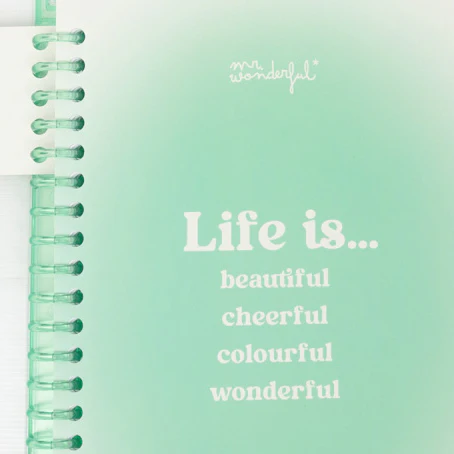 Clear A5 notebook - Life is beautiful, cheerful, colourful, wonderful - Image 5