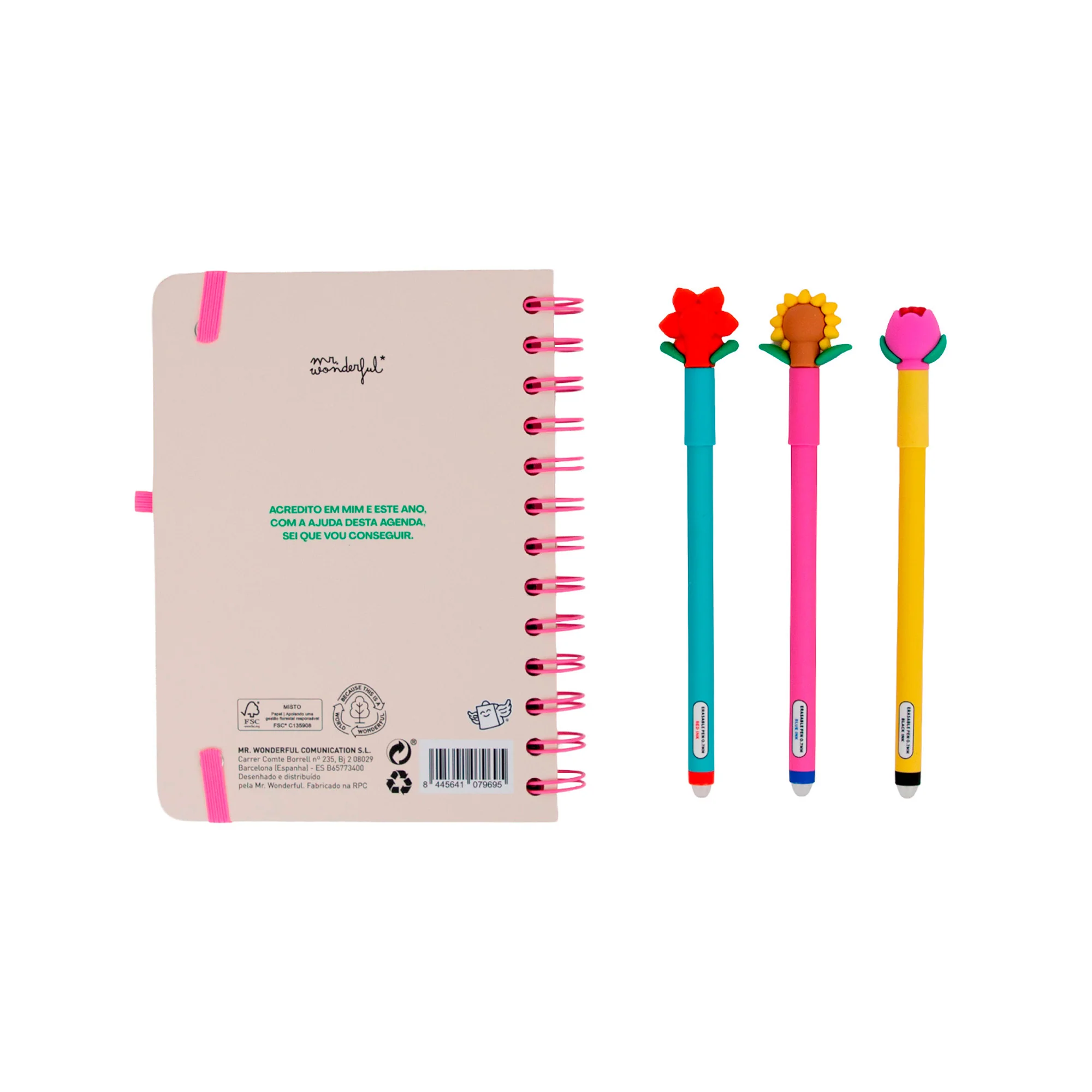 Conjunto agenda Mr. Wonderful pequena 2026-27 Semanal + 3 canetas apagáveis Bo-Bo - Ready - Image 12