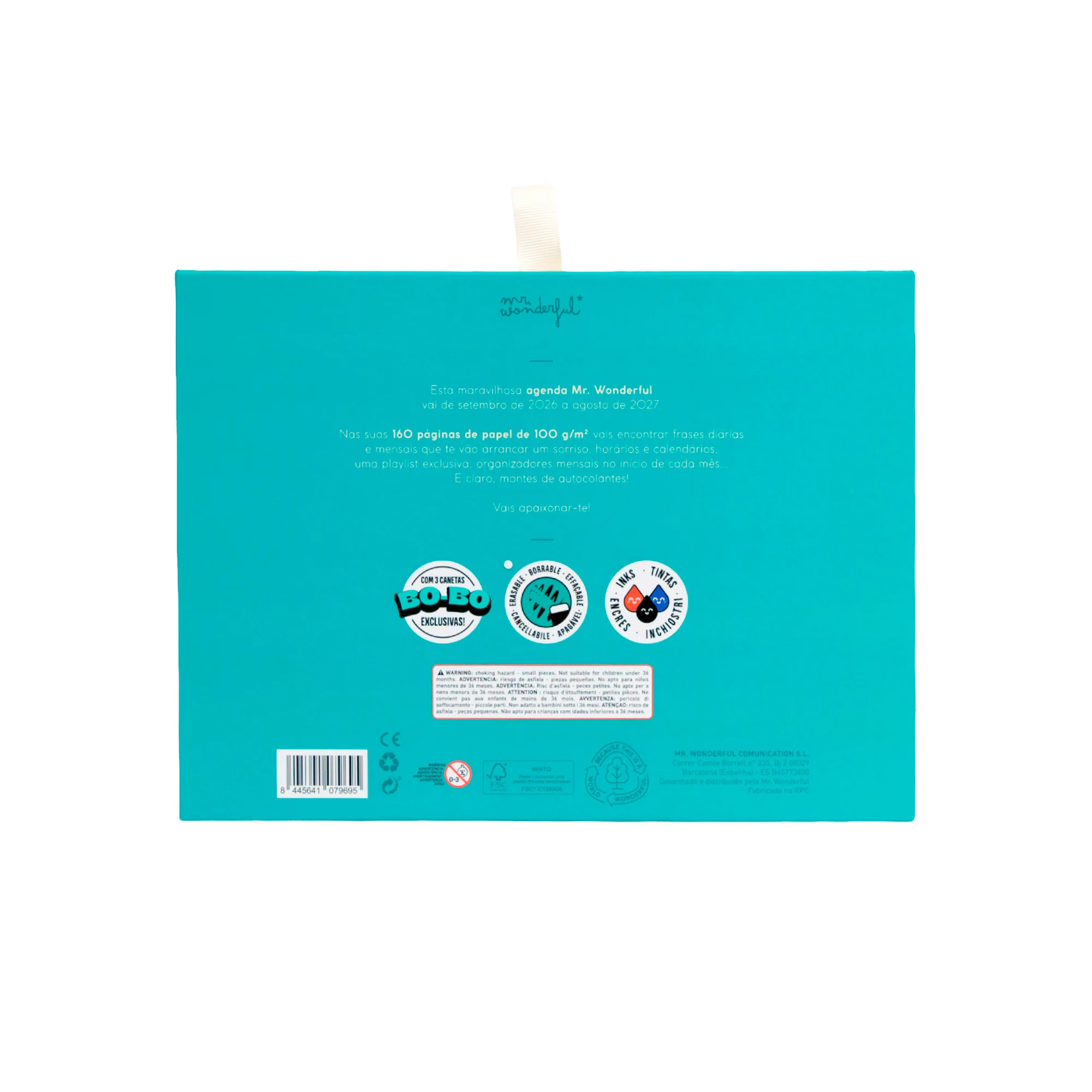 Conjunto agenda Mr. Wonderful pequena 2026-27 Semanal + 3 canetas apagáveis Bo-Bo - Ready - Image 13
