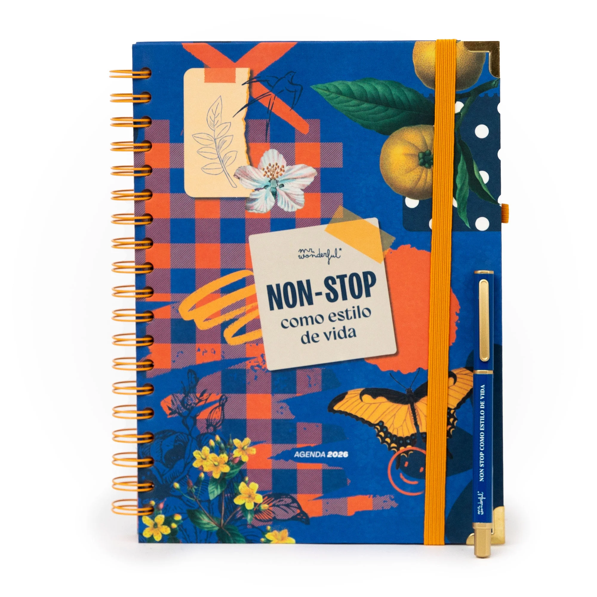 Conjunto de Agenda Office 2026 Semanal Grande + Caneta - Non stop como estilo de vida