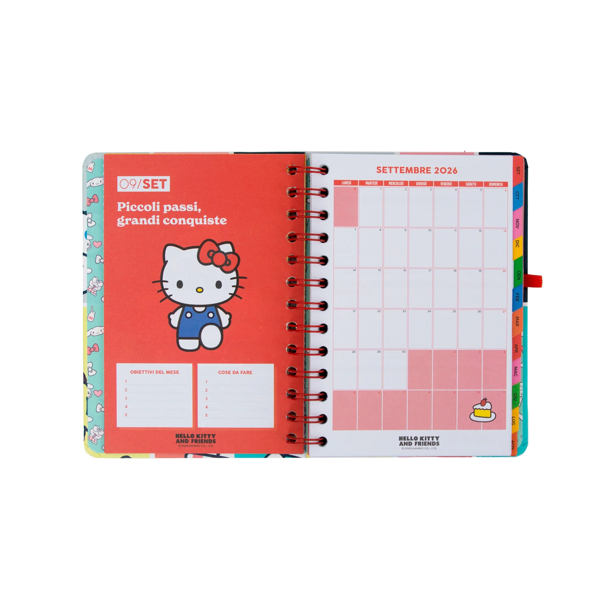 Diario 2026-27 piccolo Hello Kitty&Friends Settimanale + 3 Bo-Bo - Siamo la squadra migliore - Image 8