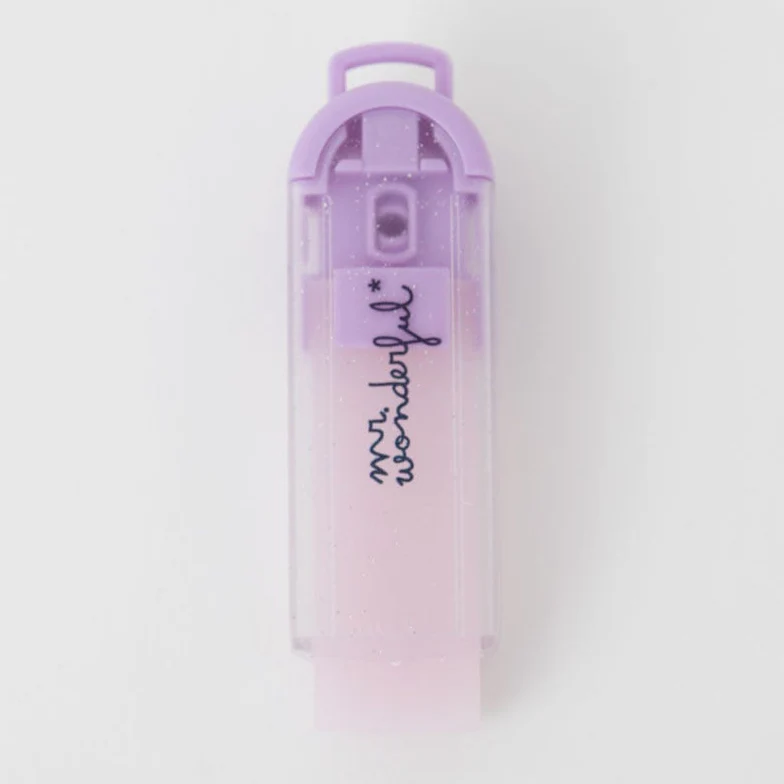 Goma de borrar con funda dosificadora - Glitter lila