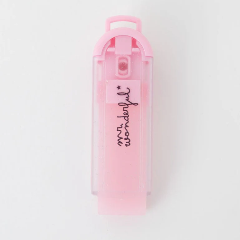Goma de borrar con funda dosificadora - Glitter rosa