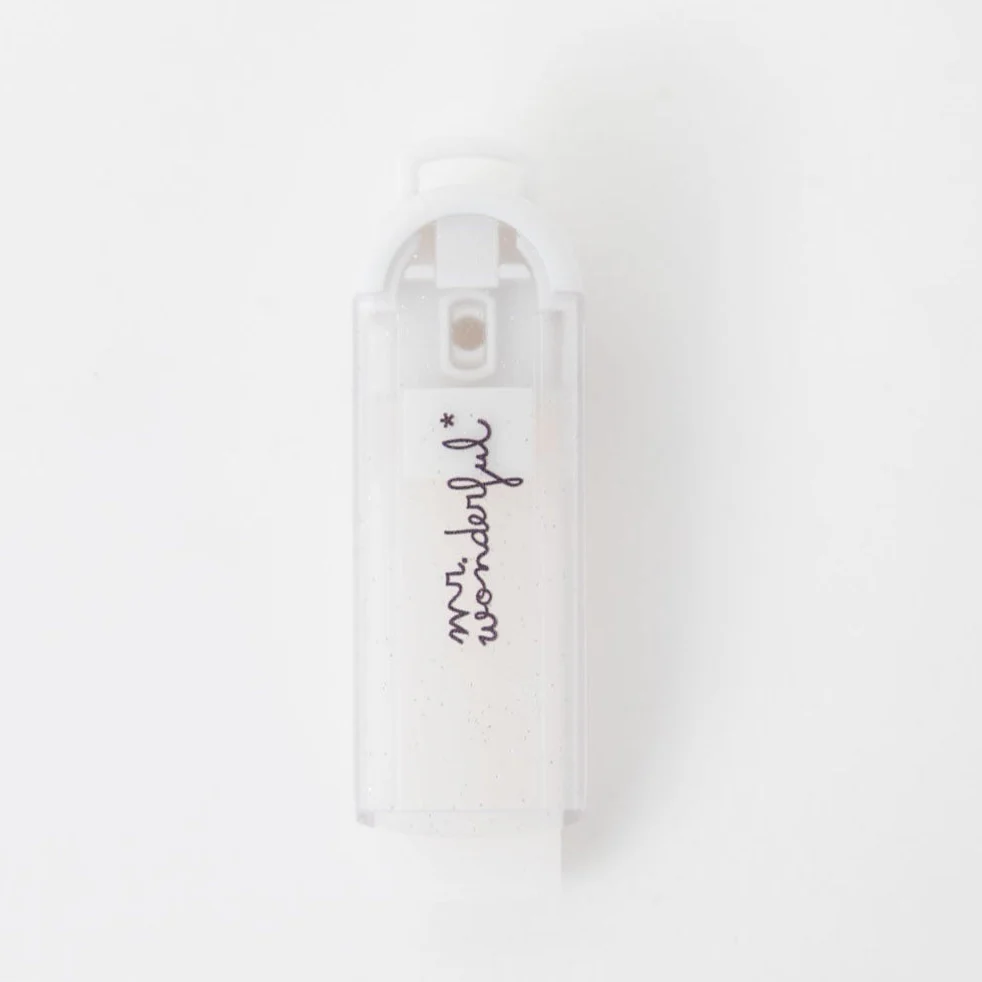 Goma de borrar con funda dosificadora - Glitter blanco
