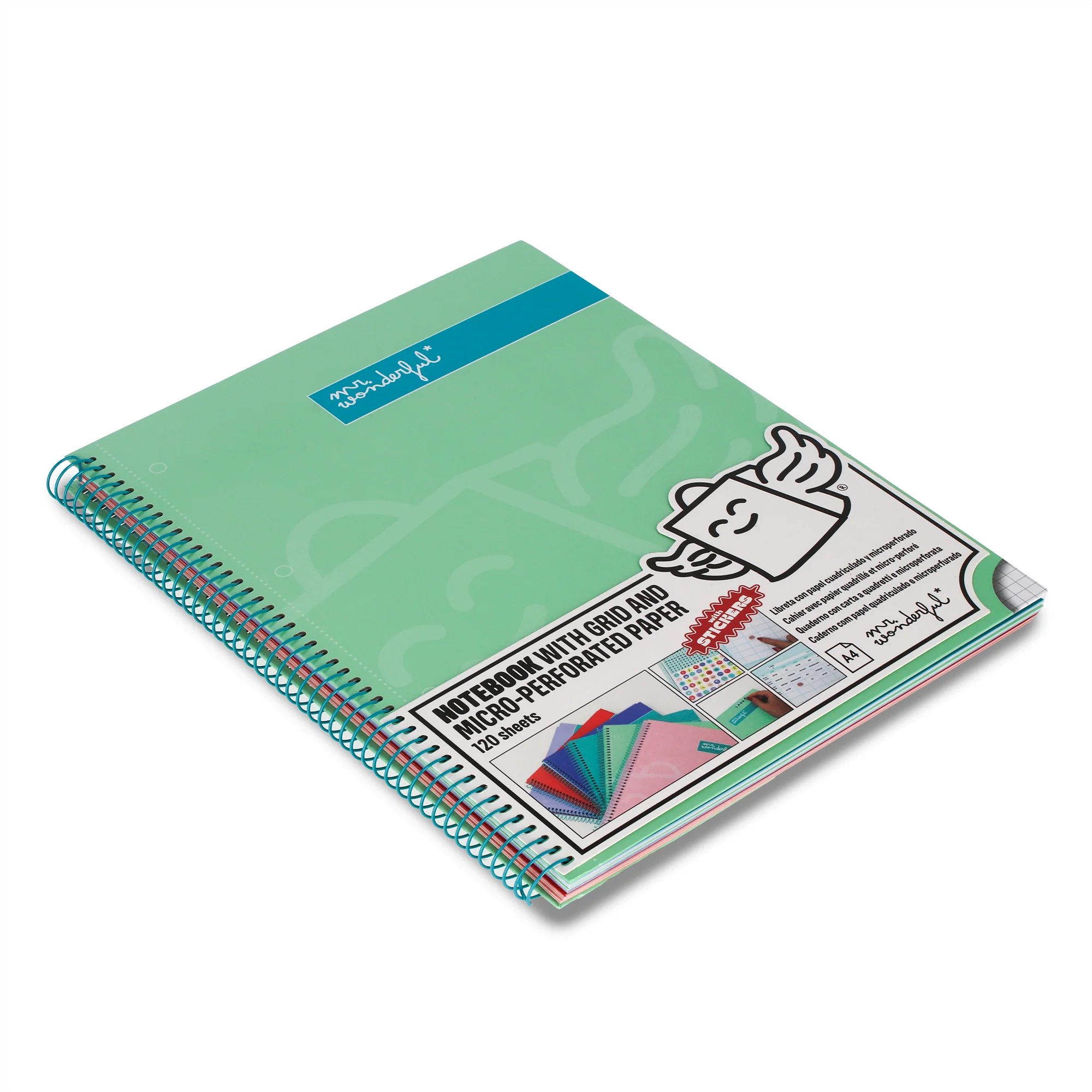 Libreta A4 verde 120 hojas - Cuadriculada y microperforada - Image 4