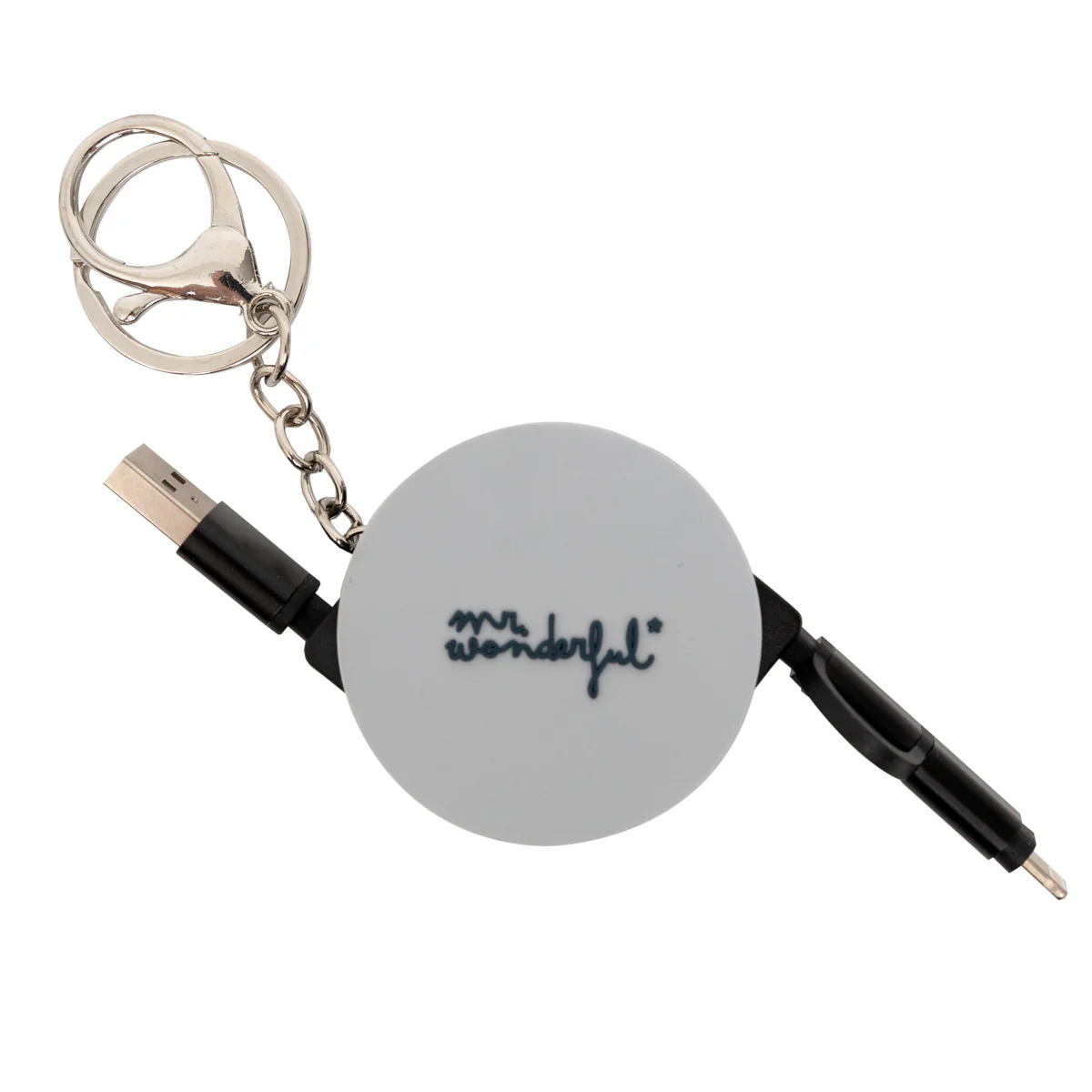Llavero con cables para cargar el móvil gris - Get ready, world! - Image 3