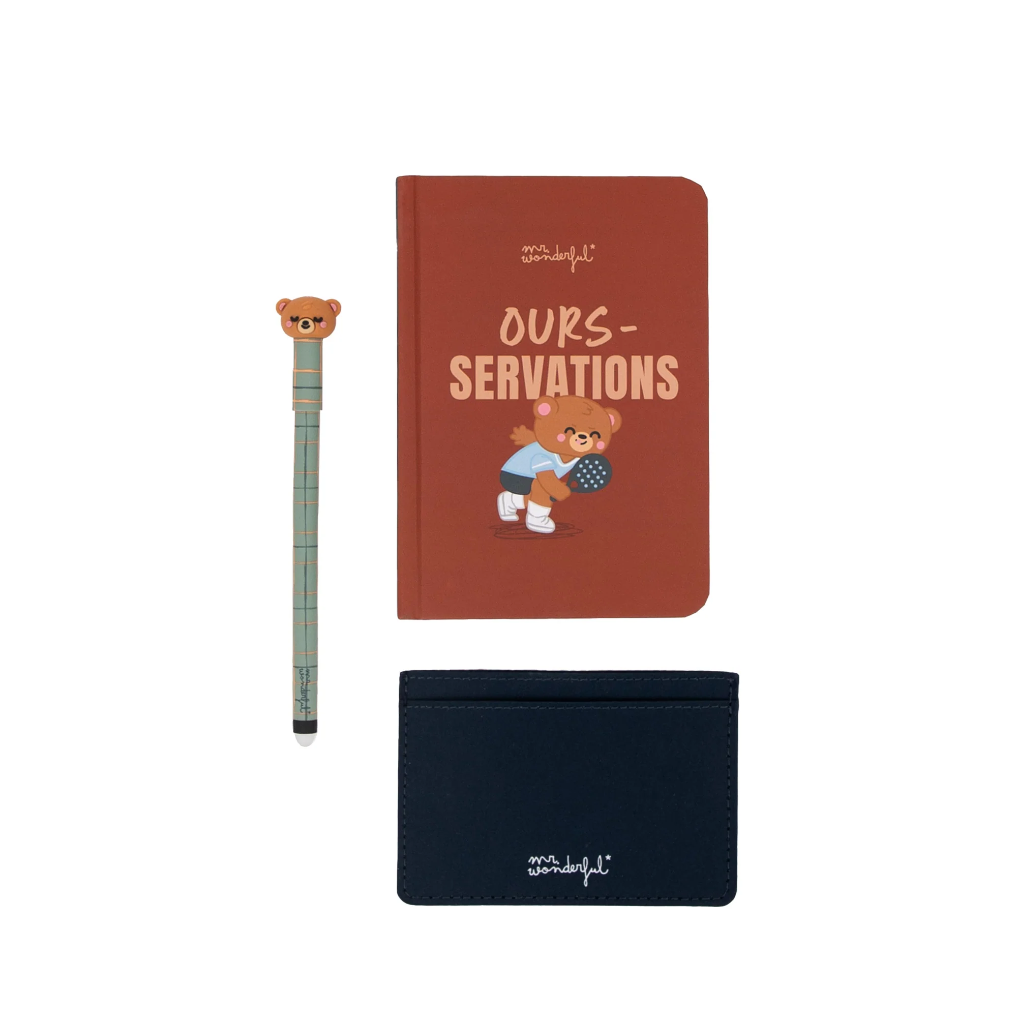 Kit carnet A6 + porte-cartes + stylo effaçable Bo-Bo Coq – OURS-SERVATIONS - Image 2