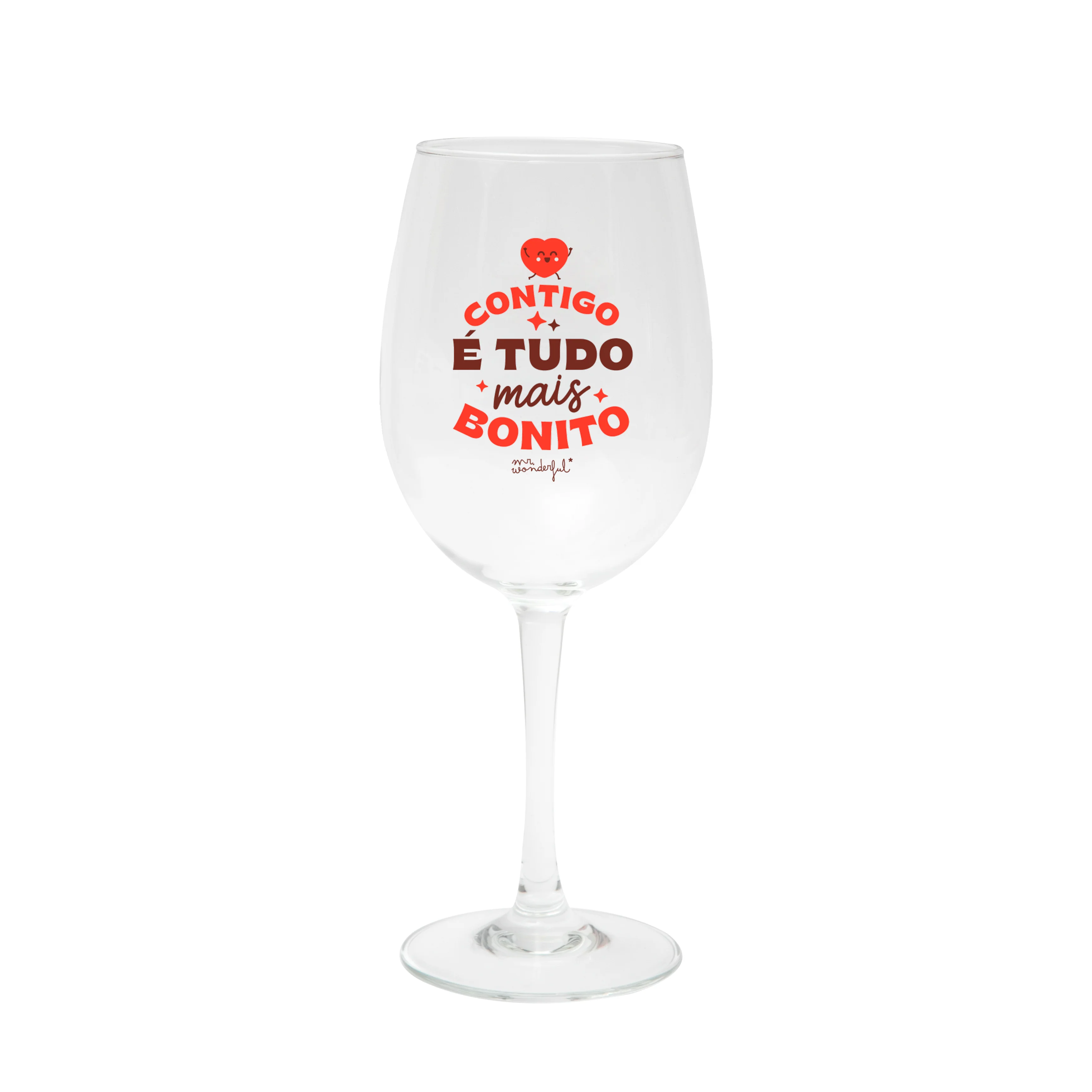 Kit de 2 copos de vinho - Contigo é tudo mais bonito. Brindemos com um vinhito! - Image 2