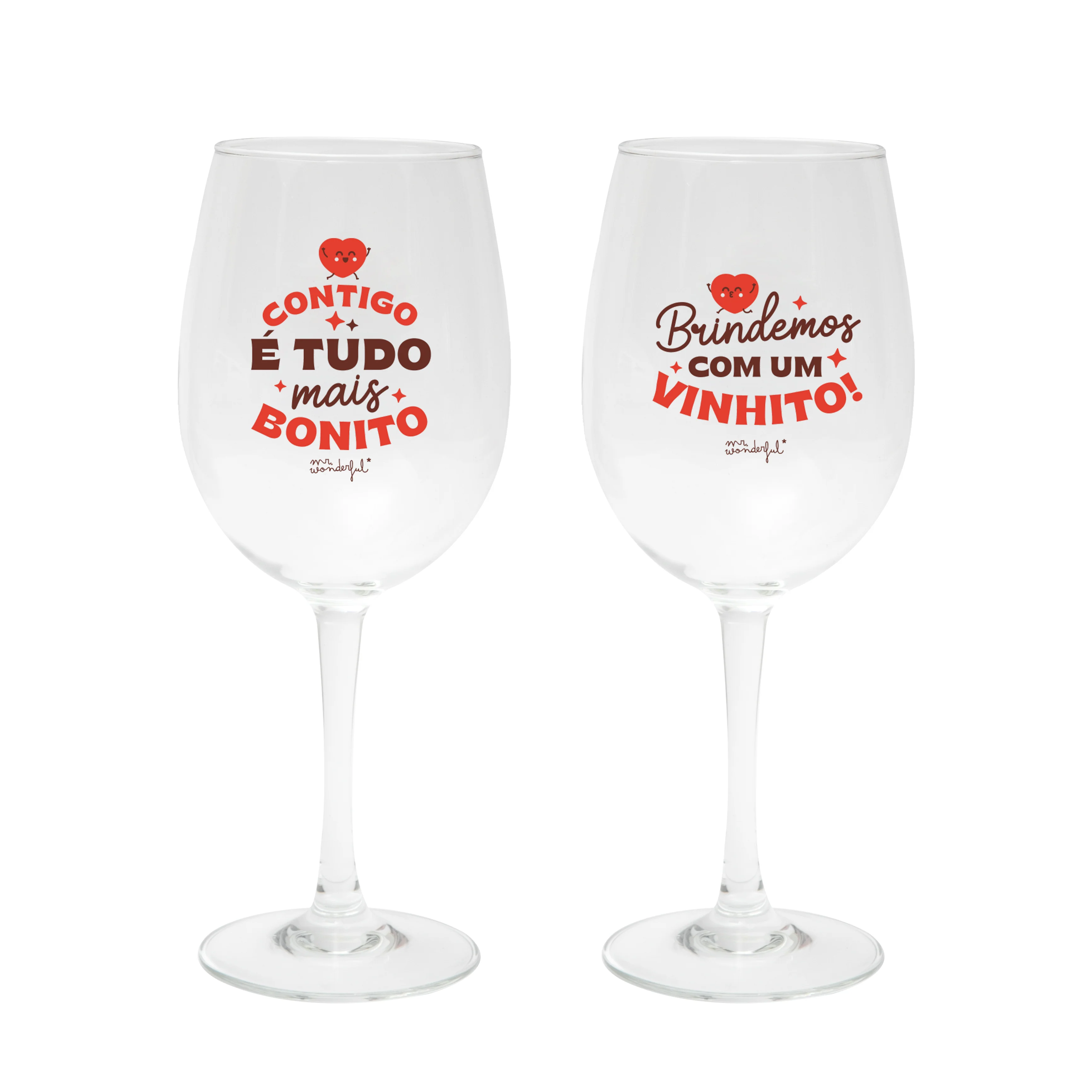 Kit de 2 copos de vinho - Contigo é tudo mais bonito. Brindemos com um vinhito! - Image 4