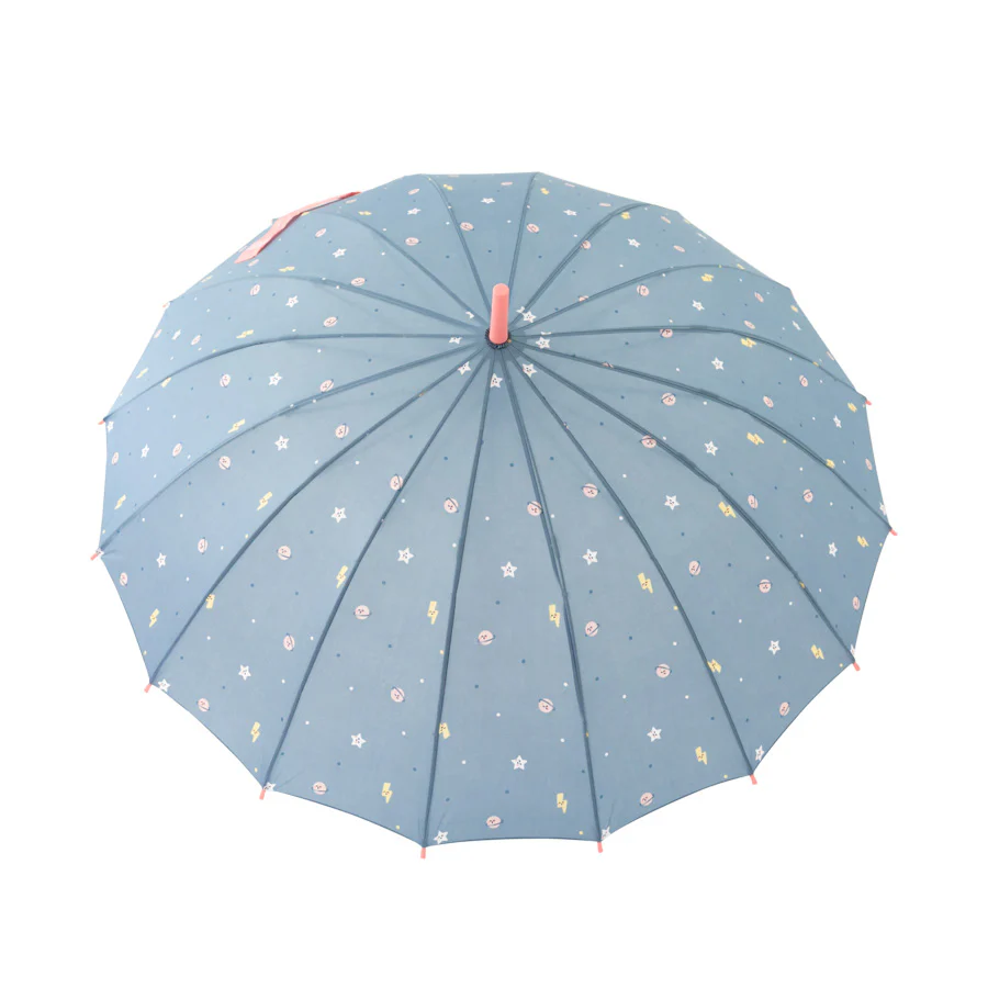 Large-sized umbrella blue colour - Planet print