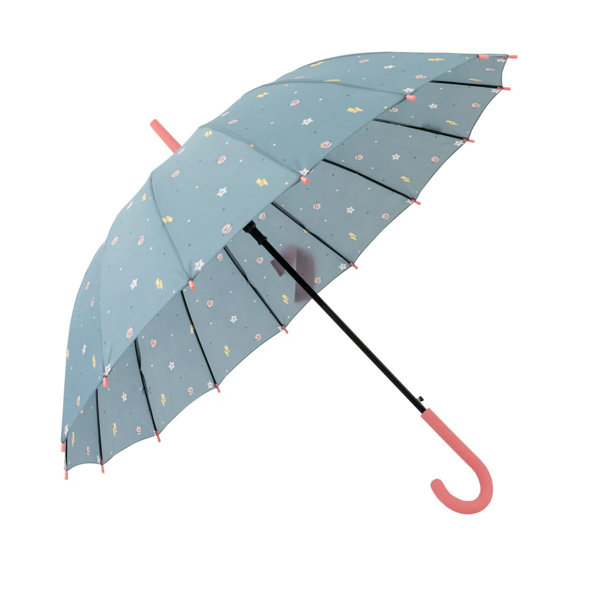 Large-sized umbrella blue colour - Planet print - Image 2