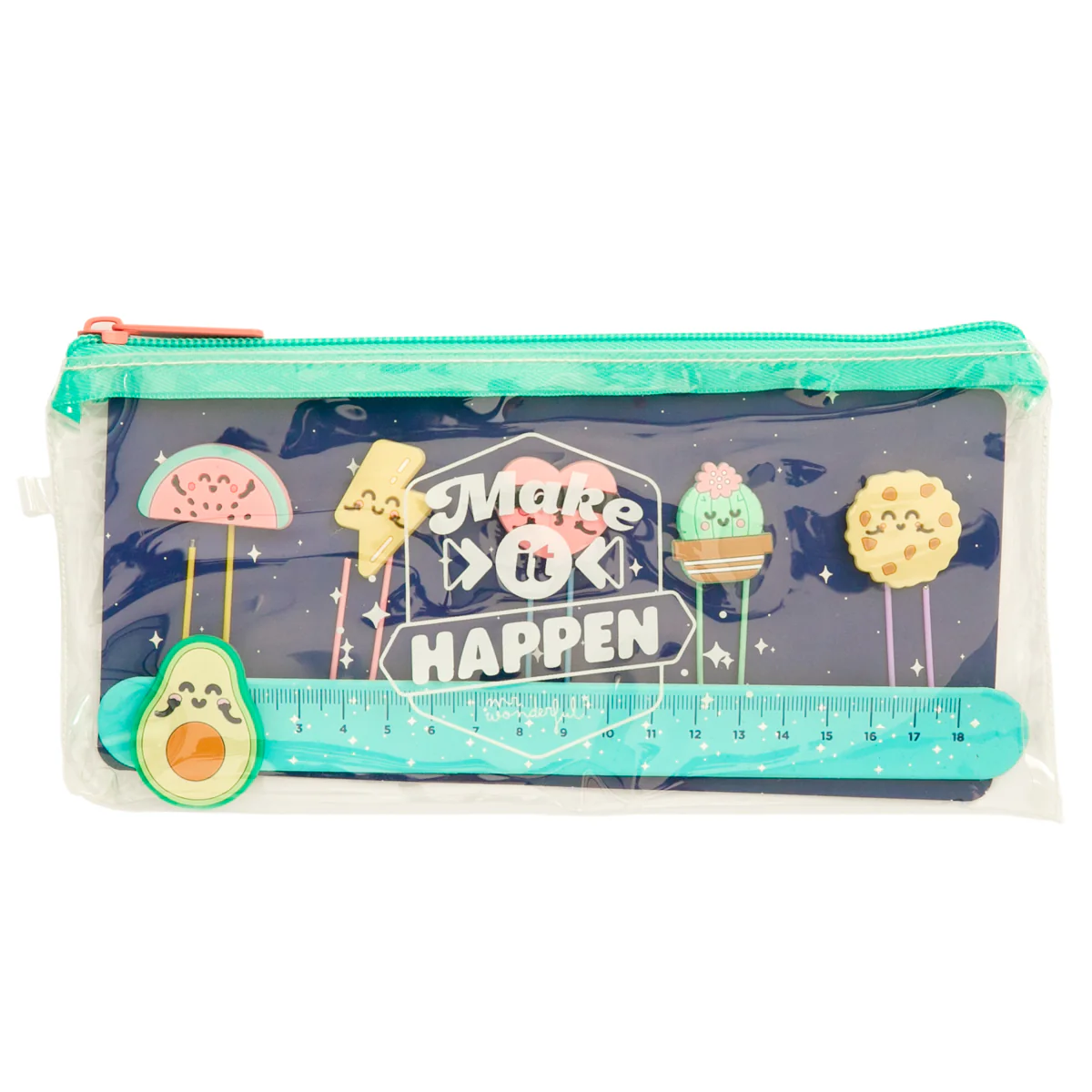 Estuche con set de clips con personajes + regla - Make it happen - Image 2