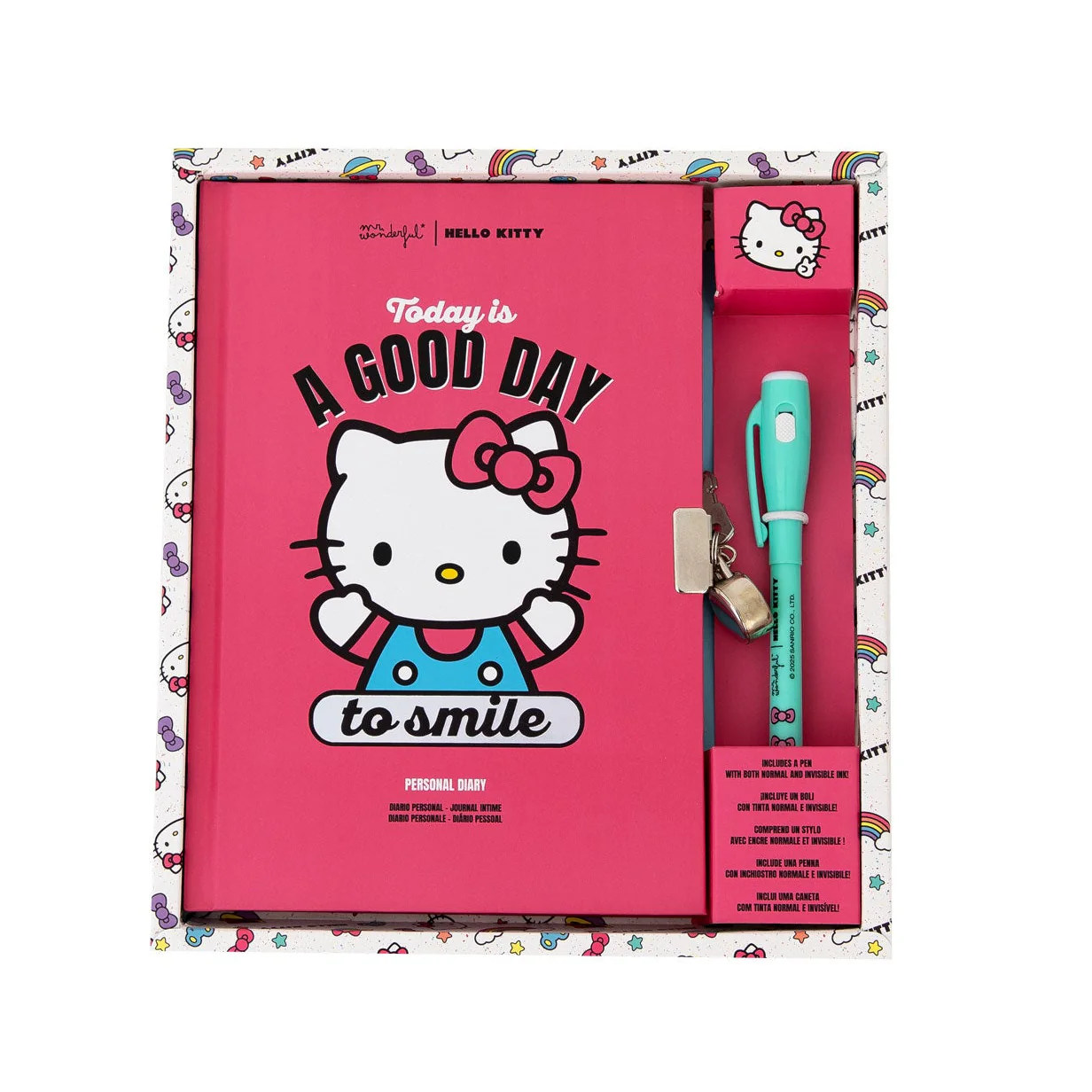 Diario personal + boli con tinta normal e invisible Hello Kitty - Today is a good day to smile - Image 4