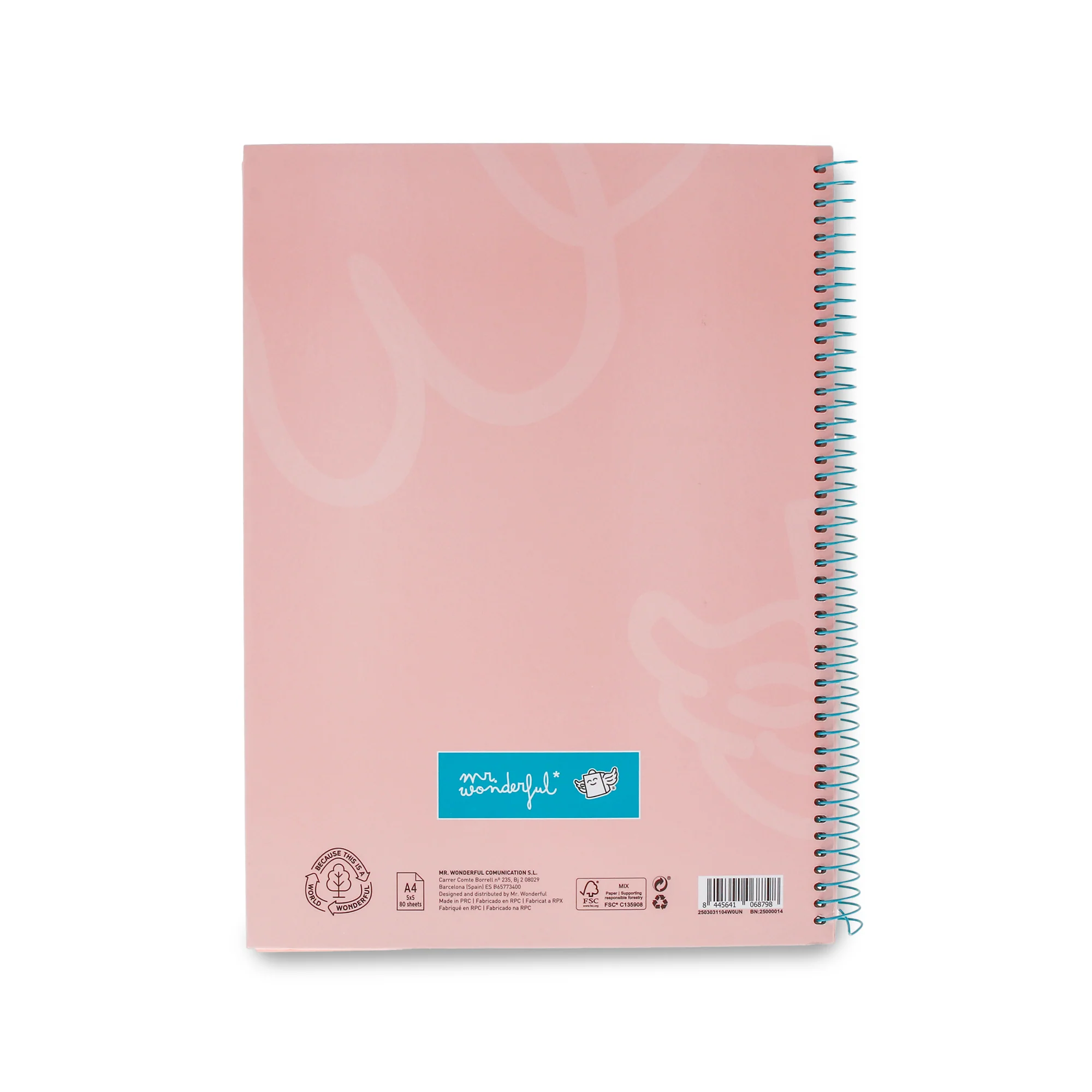 Libreta A4 rosa 80 hojas - Cuadriculada y microperforada - Image 3
