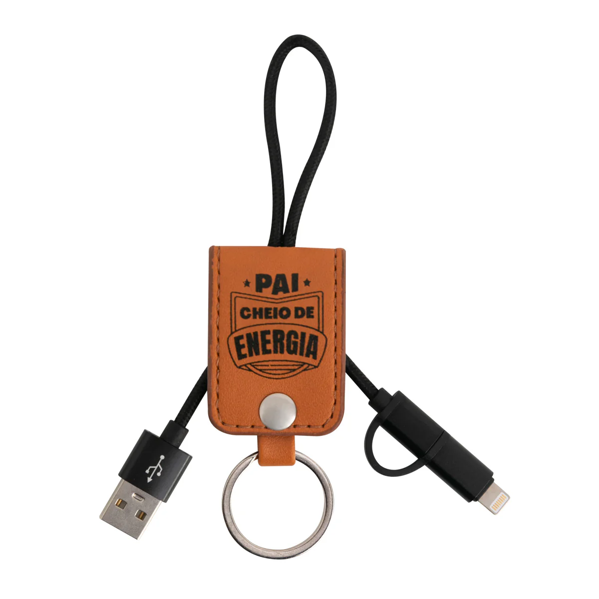 Porta-chaves com carregador para telemóvel - Pai cheio de energia