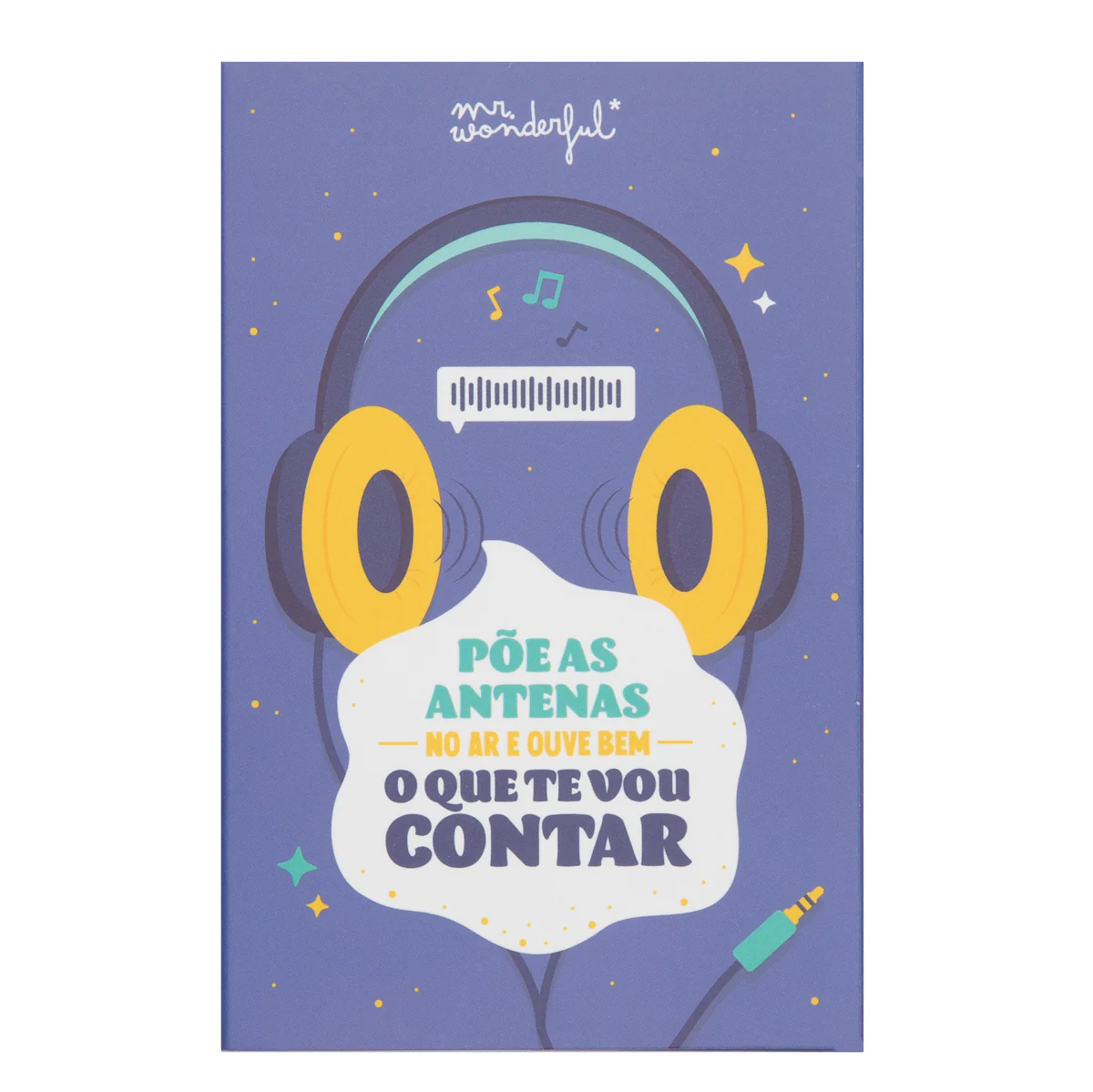 Postal com gravador de mensagem áudio - Põe as antenas no ar e ouve bem o que te vou contar..