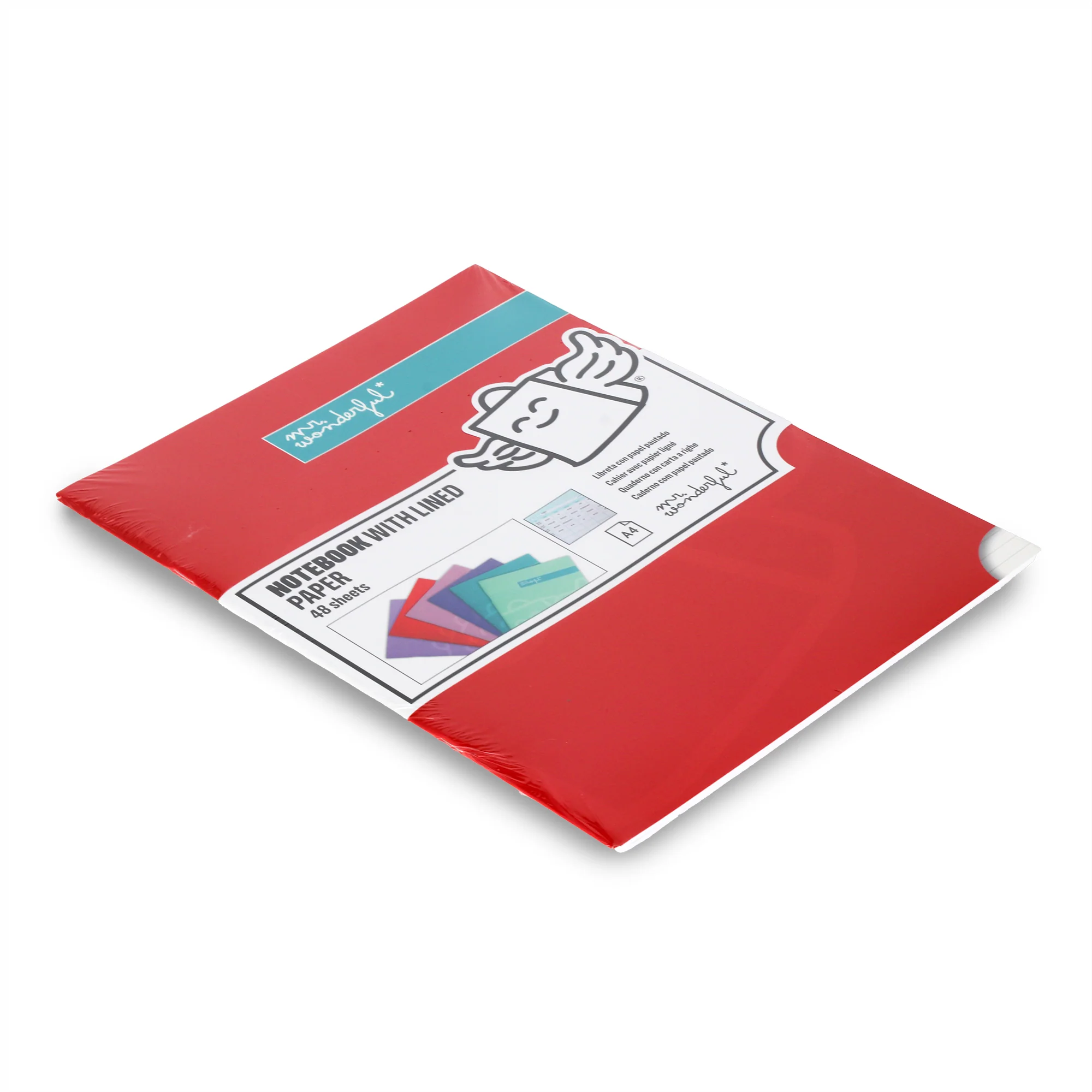 Libreta A4 roja 48 hojas - Pautada - Image 2