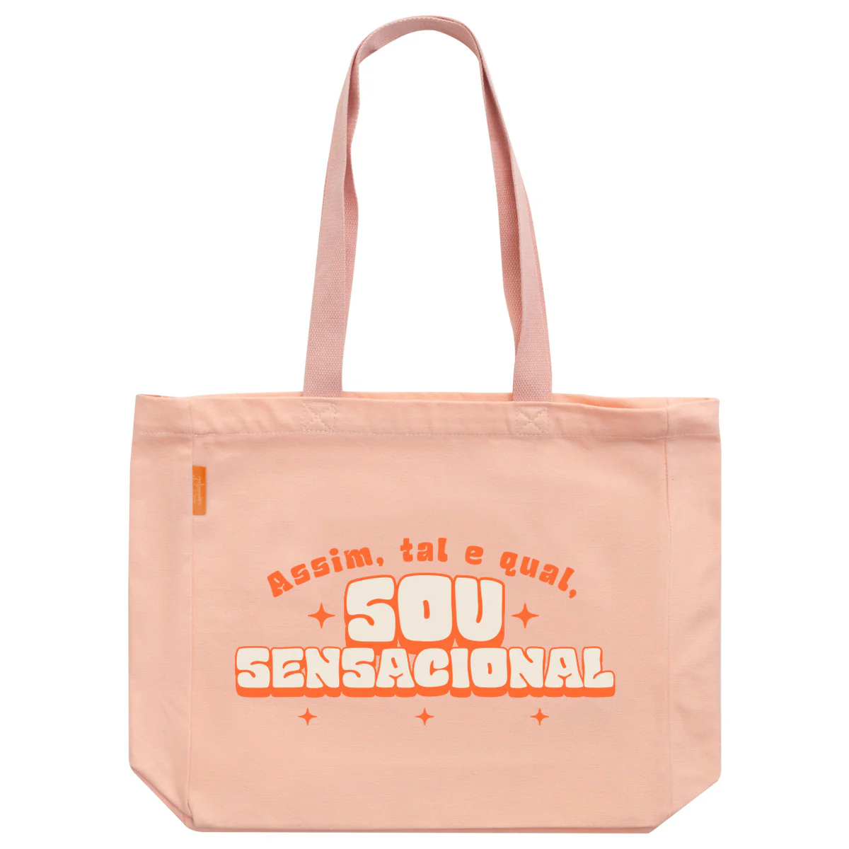 Saco de pano tote bag alaranjado - Assim tal e qual, sou sensacional