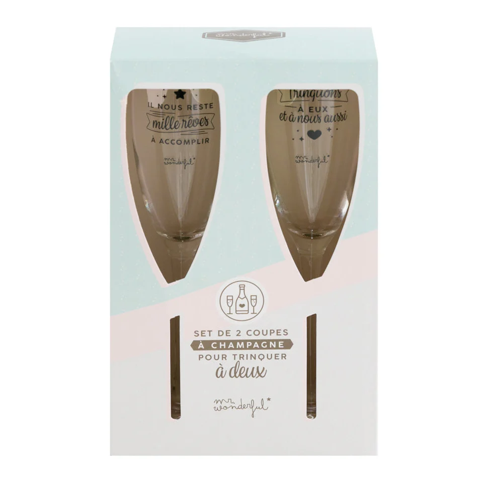 Set de 2 coupes à champagne pour trinquer à deux - Image 2