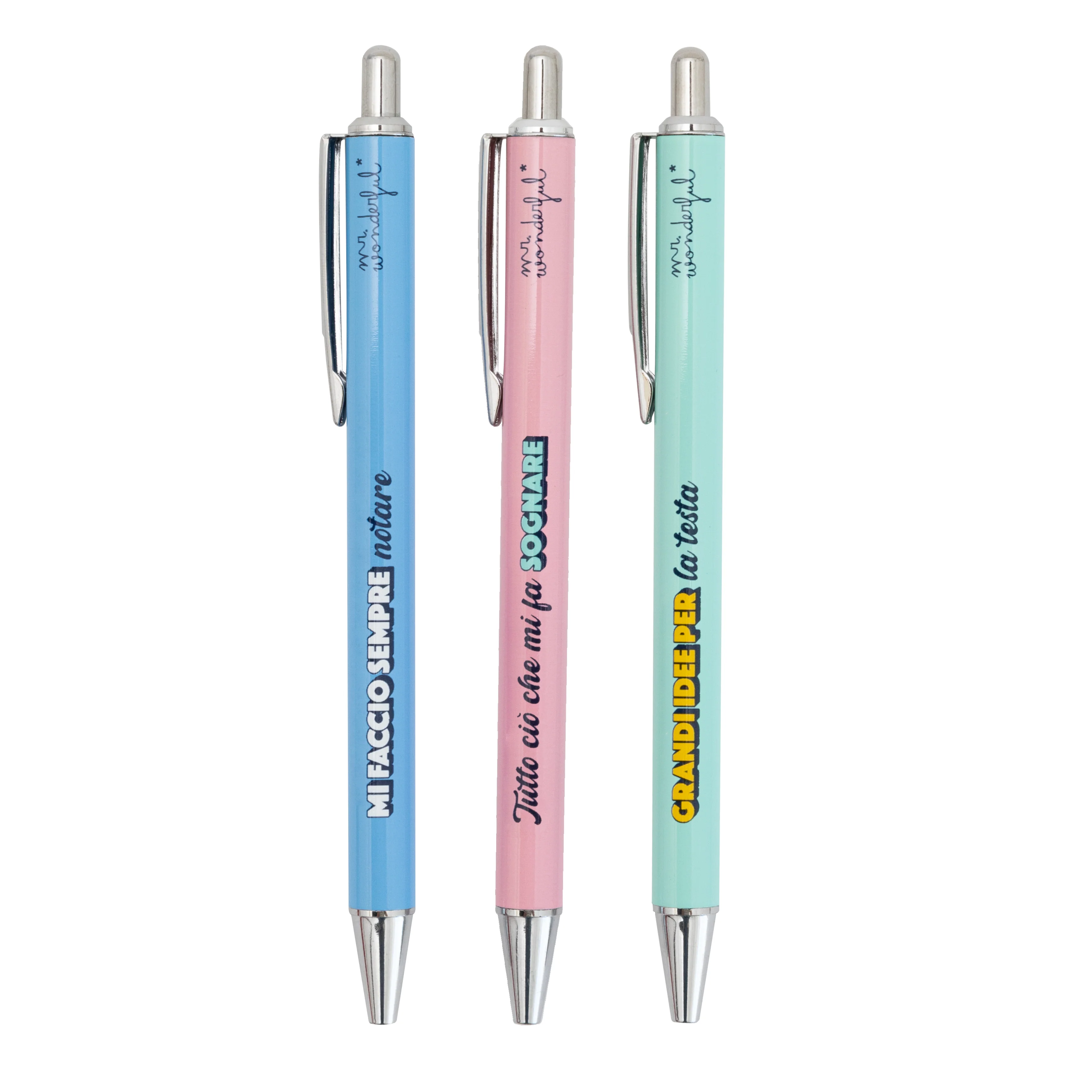 Set di 3 penne per puntare in alto e realizzare tanti sogni