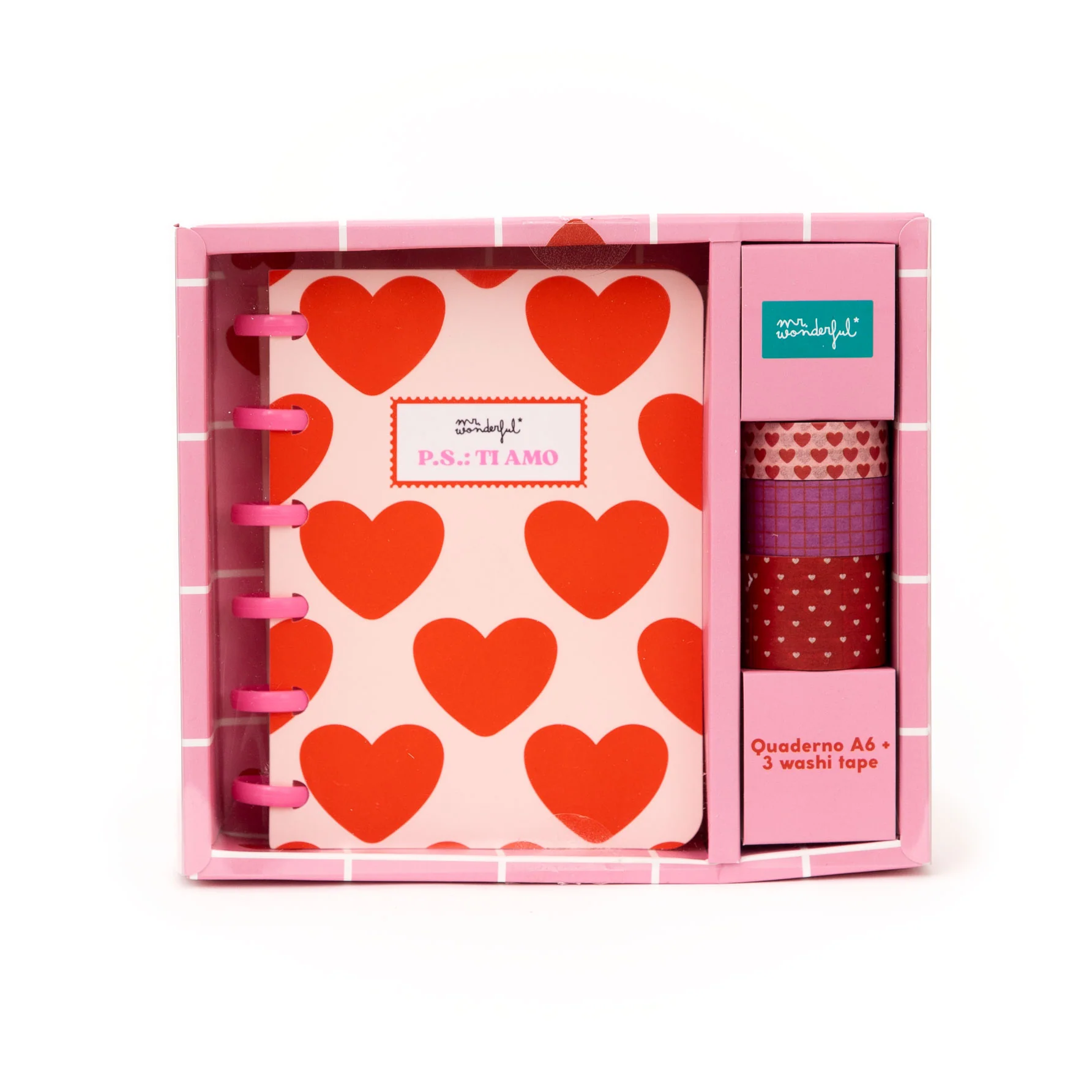 Set di quaderno A6 per lasciare messaggi d’amore + 3 washi tape - P.S.: Ti amo - Image 2