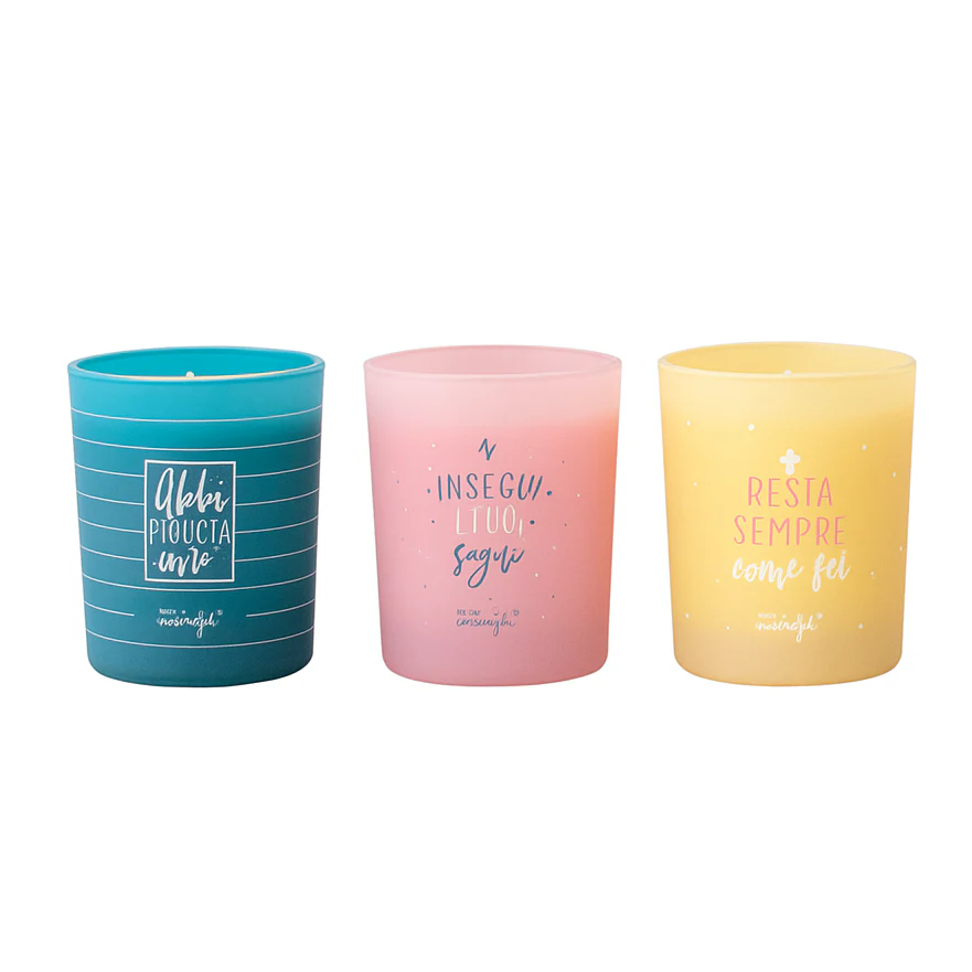 Set di tre candele per brillare come non mai
