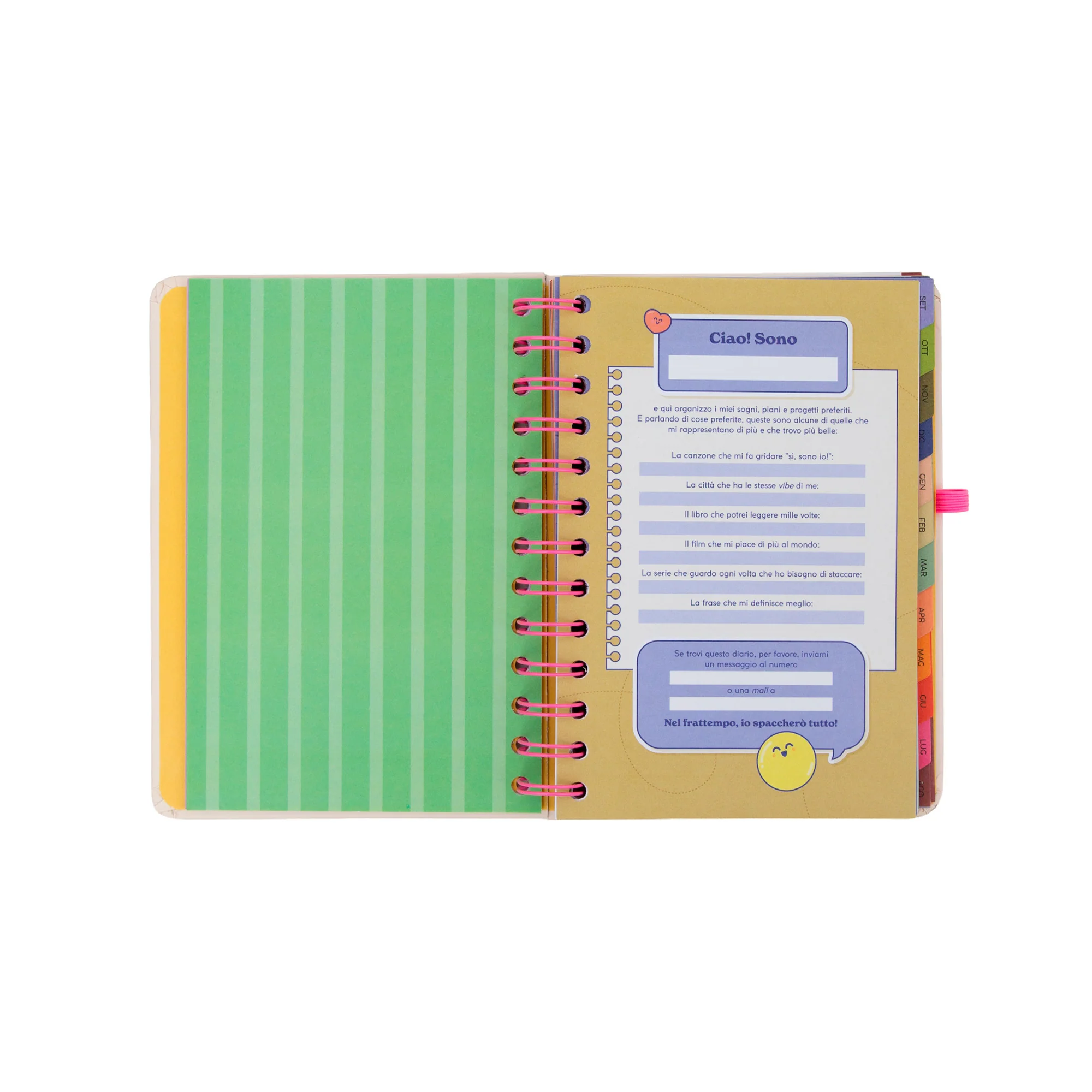 Set diario scolastico Mr. Wonderful piccolo 2026-27 Settimanale + 3 penne cancellabili Bo-Bo - Ready - Image 6