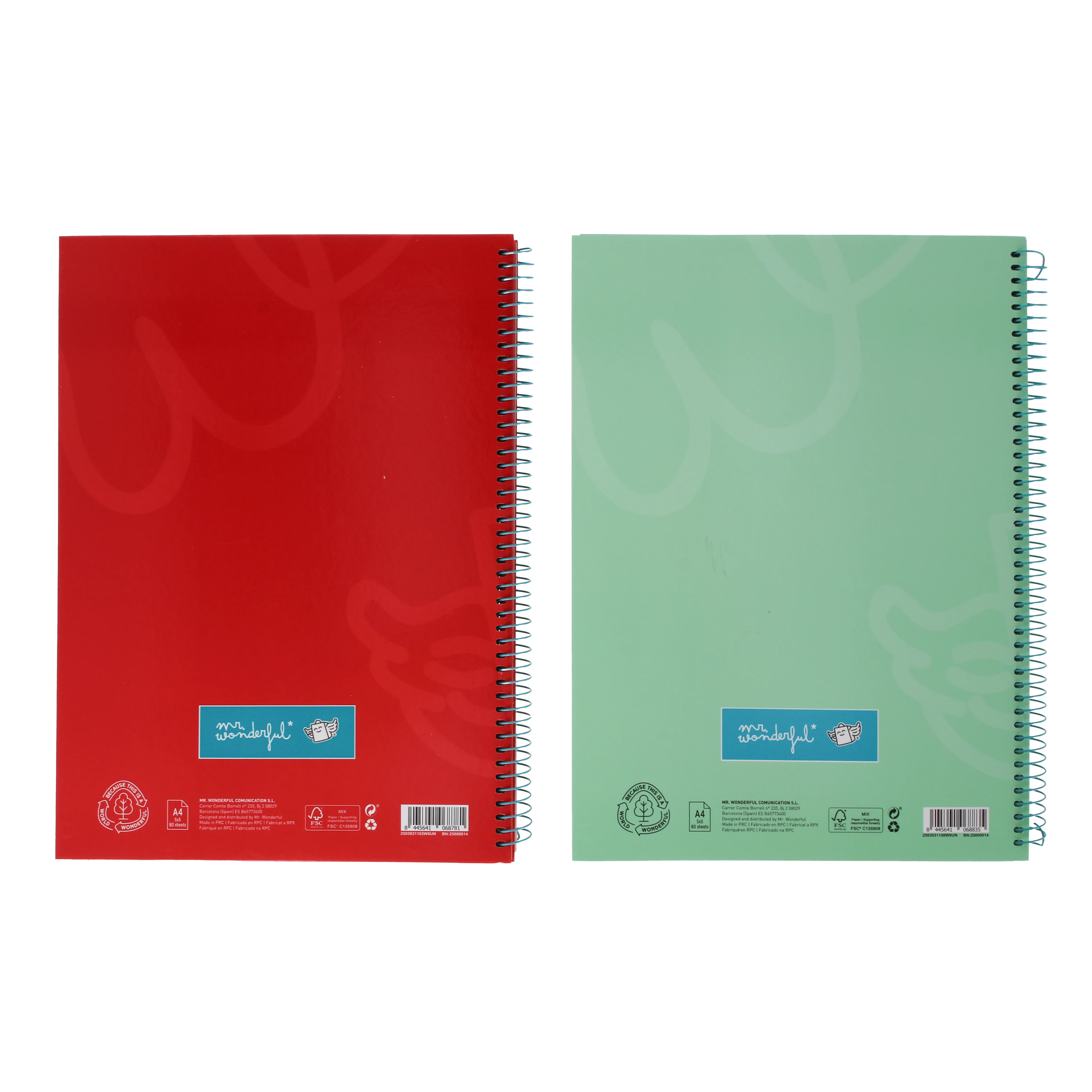 Set de 2 libretas A4 80 hojas cuadriculadas y microperforadas - Rojo y verde - Image 7