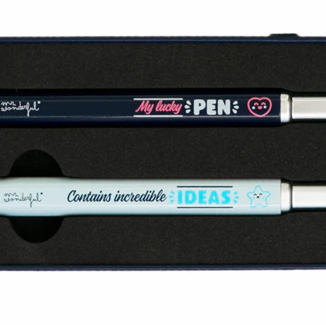 Set de 2 bolis + estuche para anotar ideas que no veas - Image 3