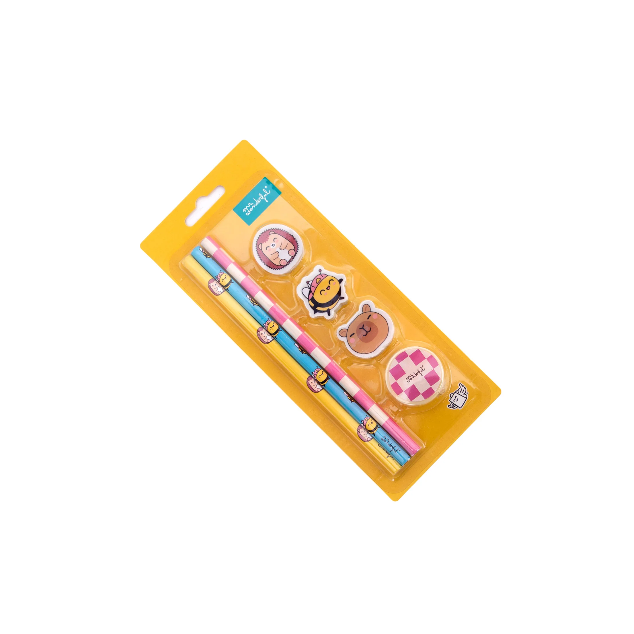 Set de 3 lápices + 3 gomas de borrar + 1 sacapuntas - Wonder Comic - Image 4