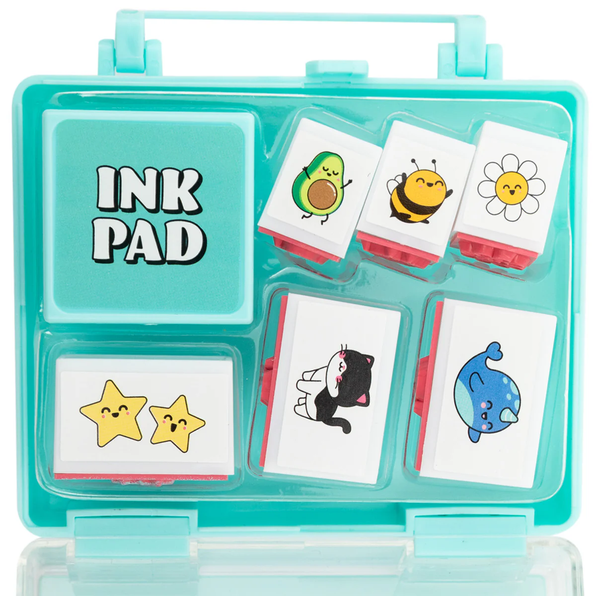Set de 6 sellos + tampón de tinta - Get inkspired!
