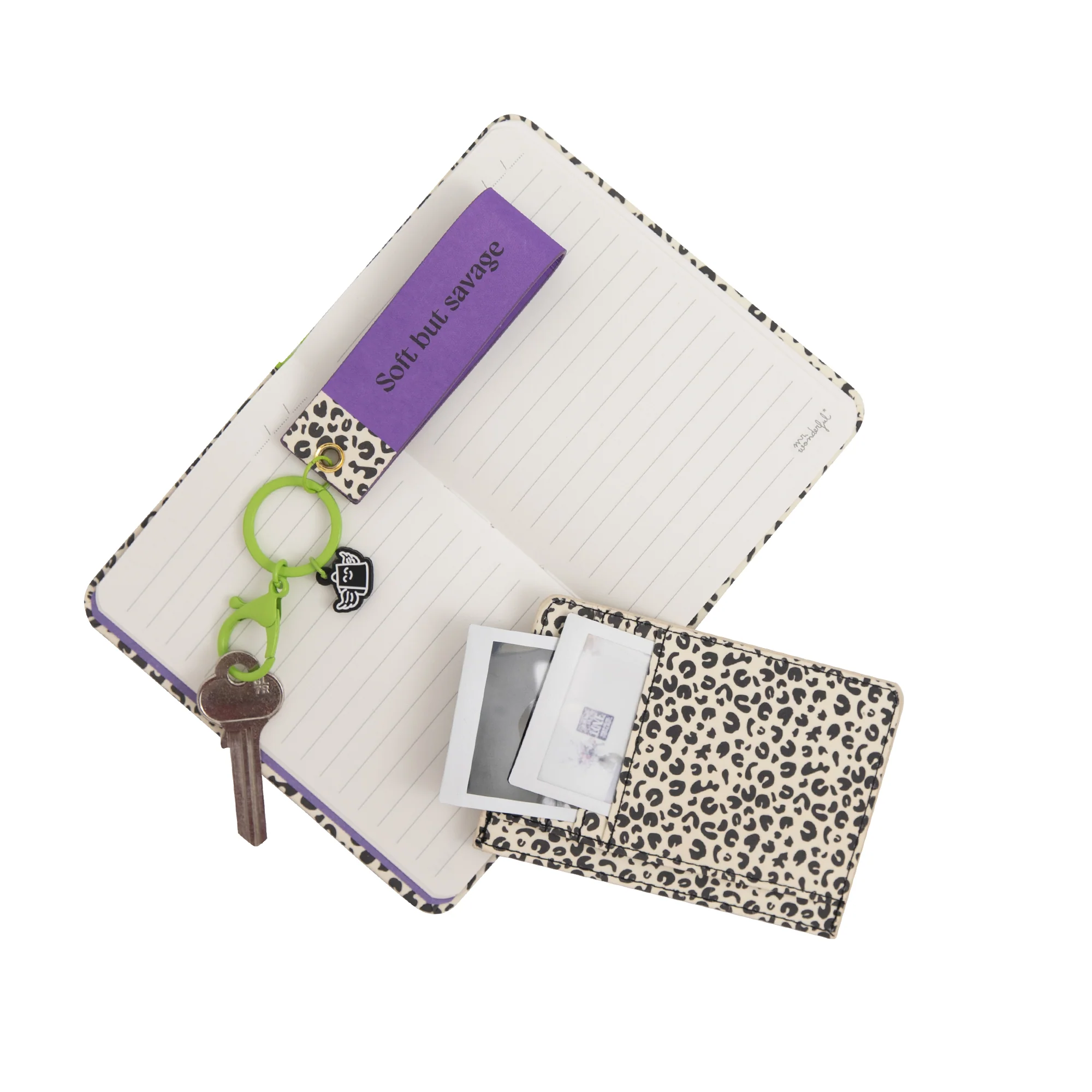 Set de libreta A6 + monedero + llavero - Animal print topos - Image 3