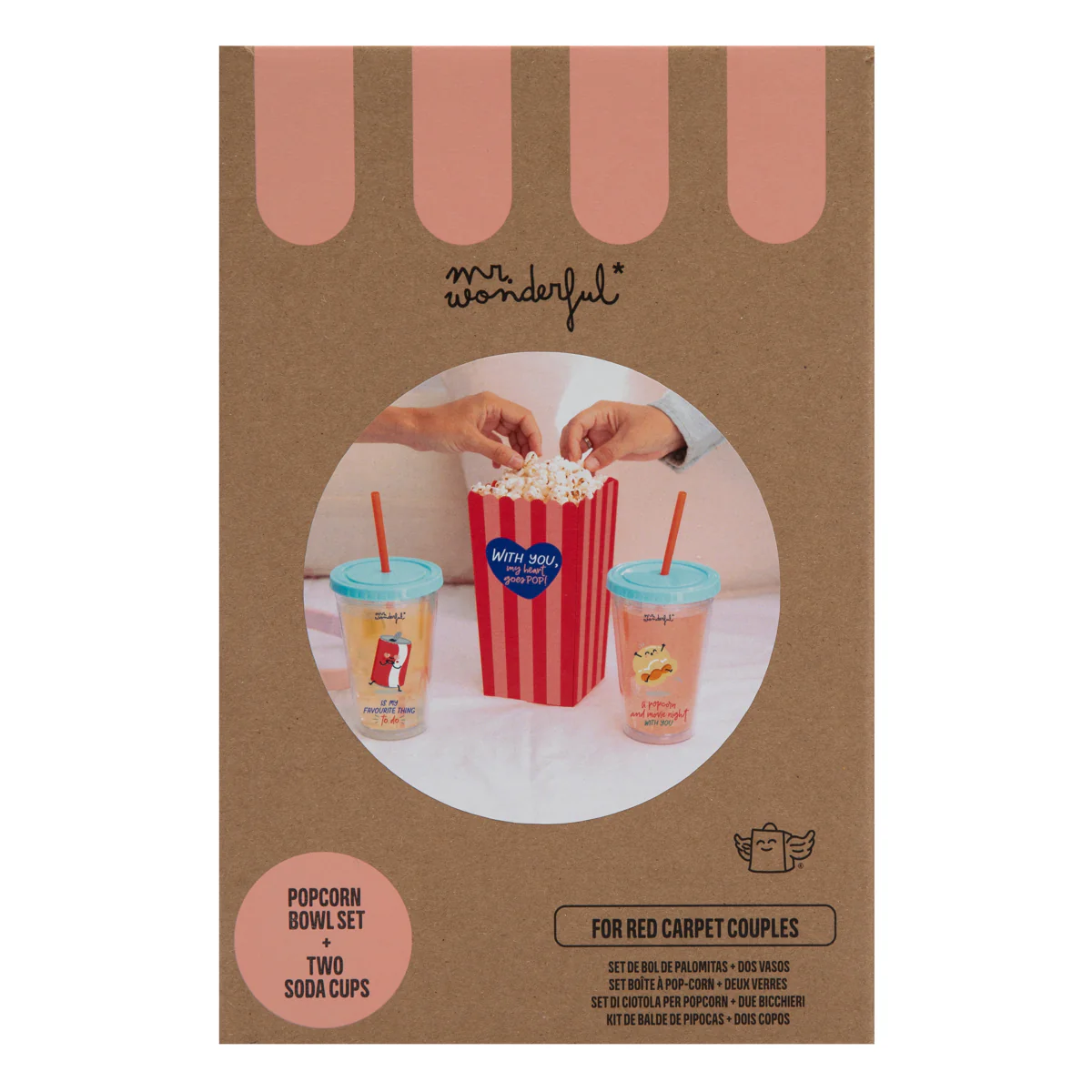 Set de bol de palomitas + 2 vasos de refresco para parejas de cine (inglés) - Image 6