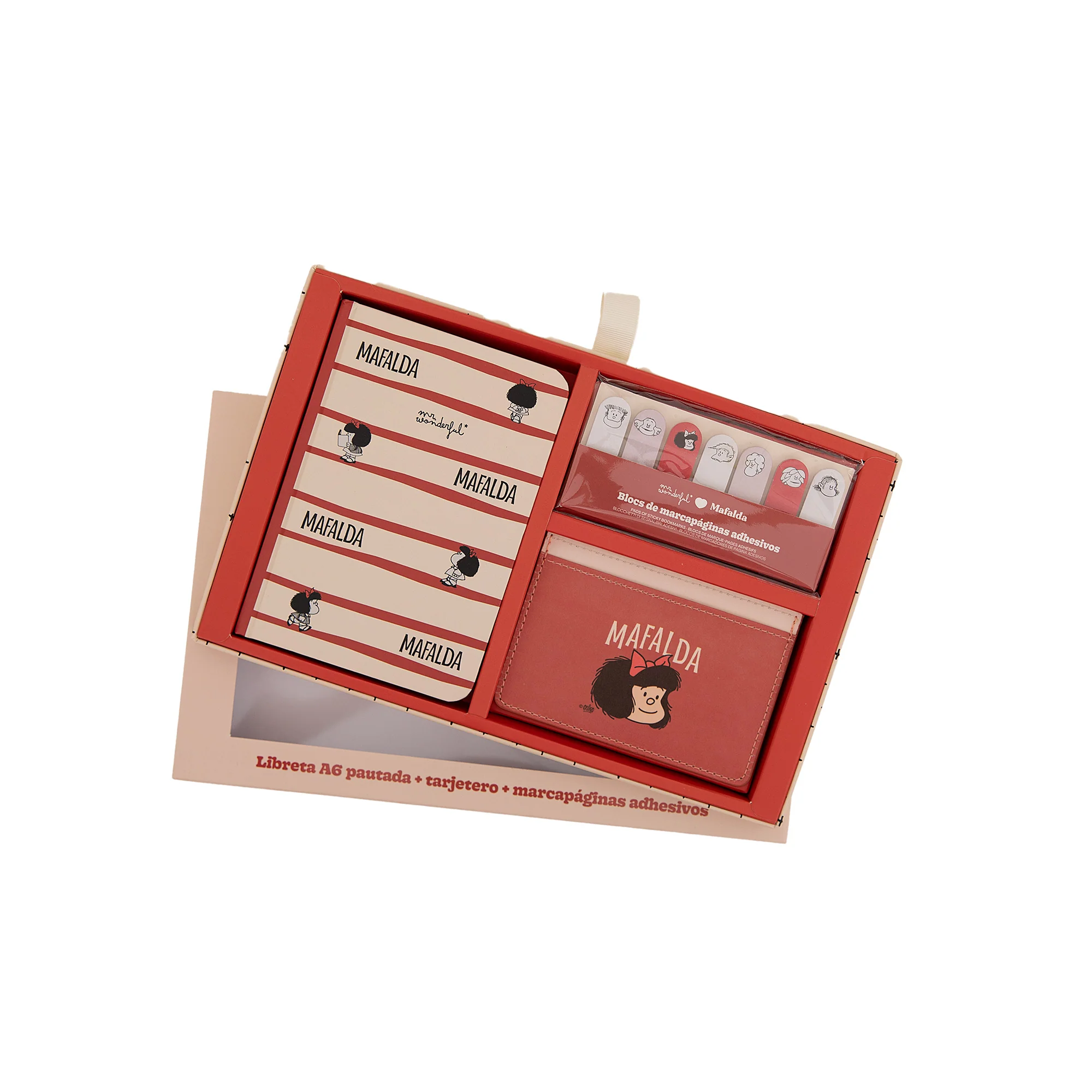 Set de libreta A6 + tarjetero + marcapáginas adhesivos - Mafalda - Image 4