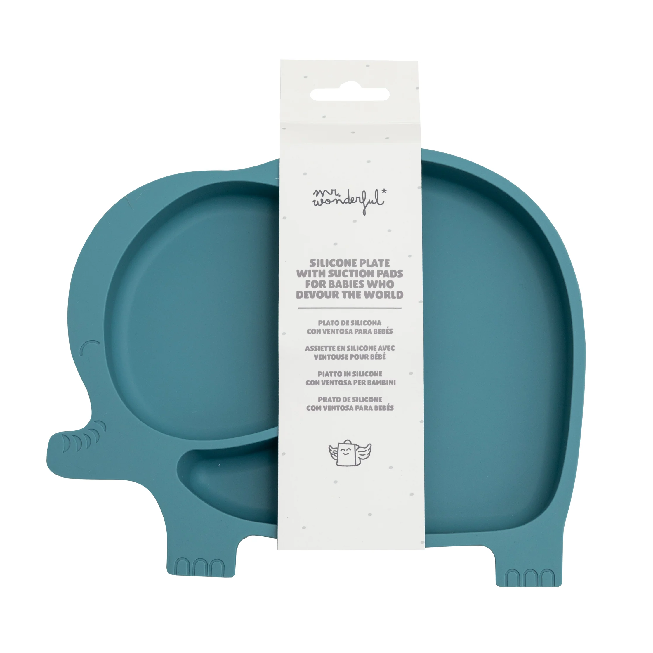 Plato de silicona con ventosa para bebés - Elefante azul - Image 3