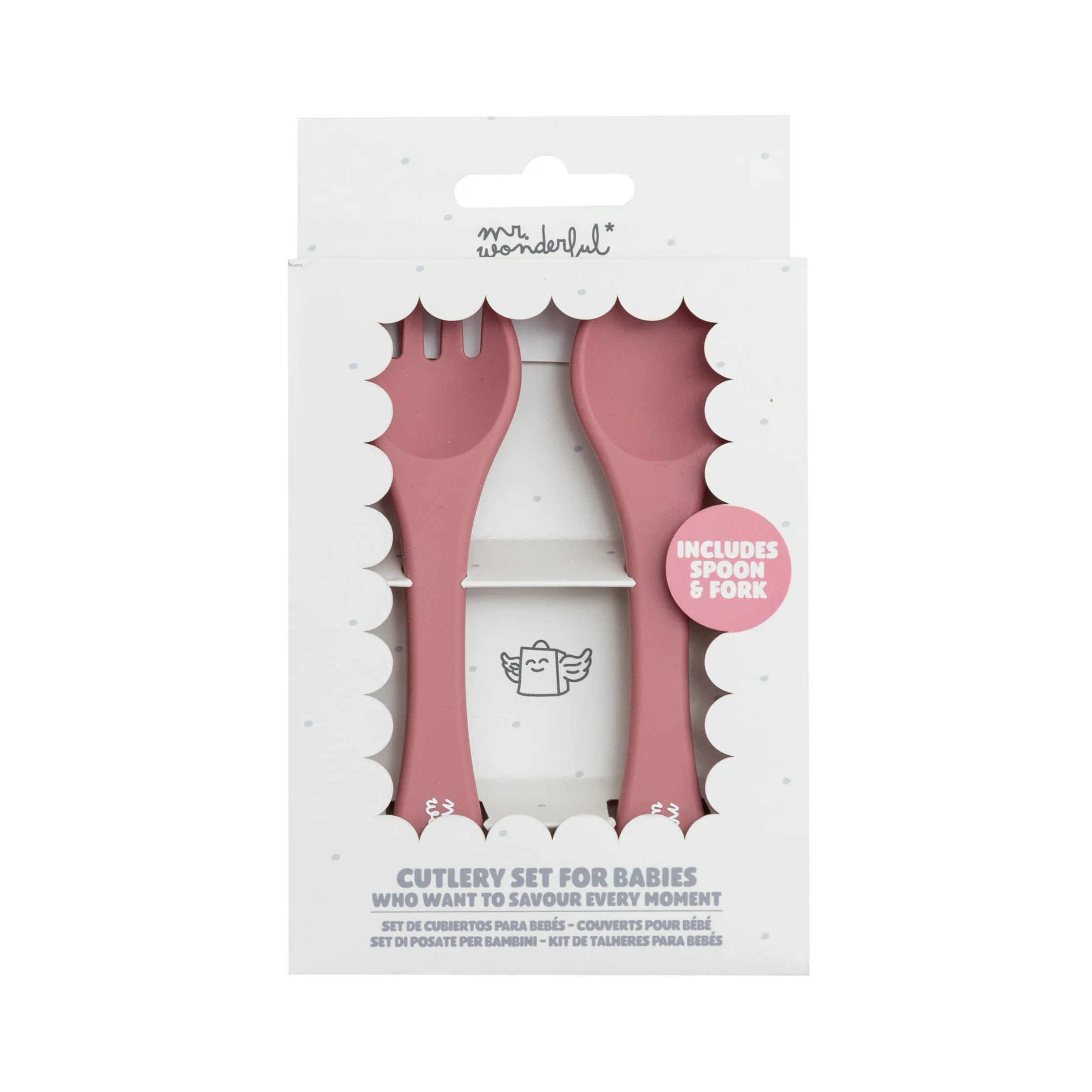 Set de cubiertos de silicona para bebés - Rosa - Image 3